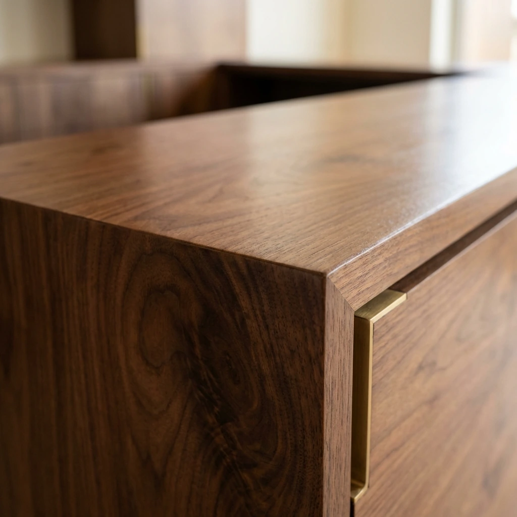 Interior detail: Modern Jaali panel with gradient backlight behind the reception desk