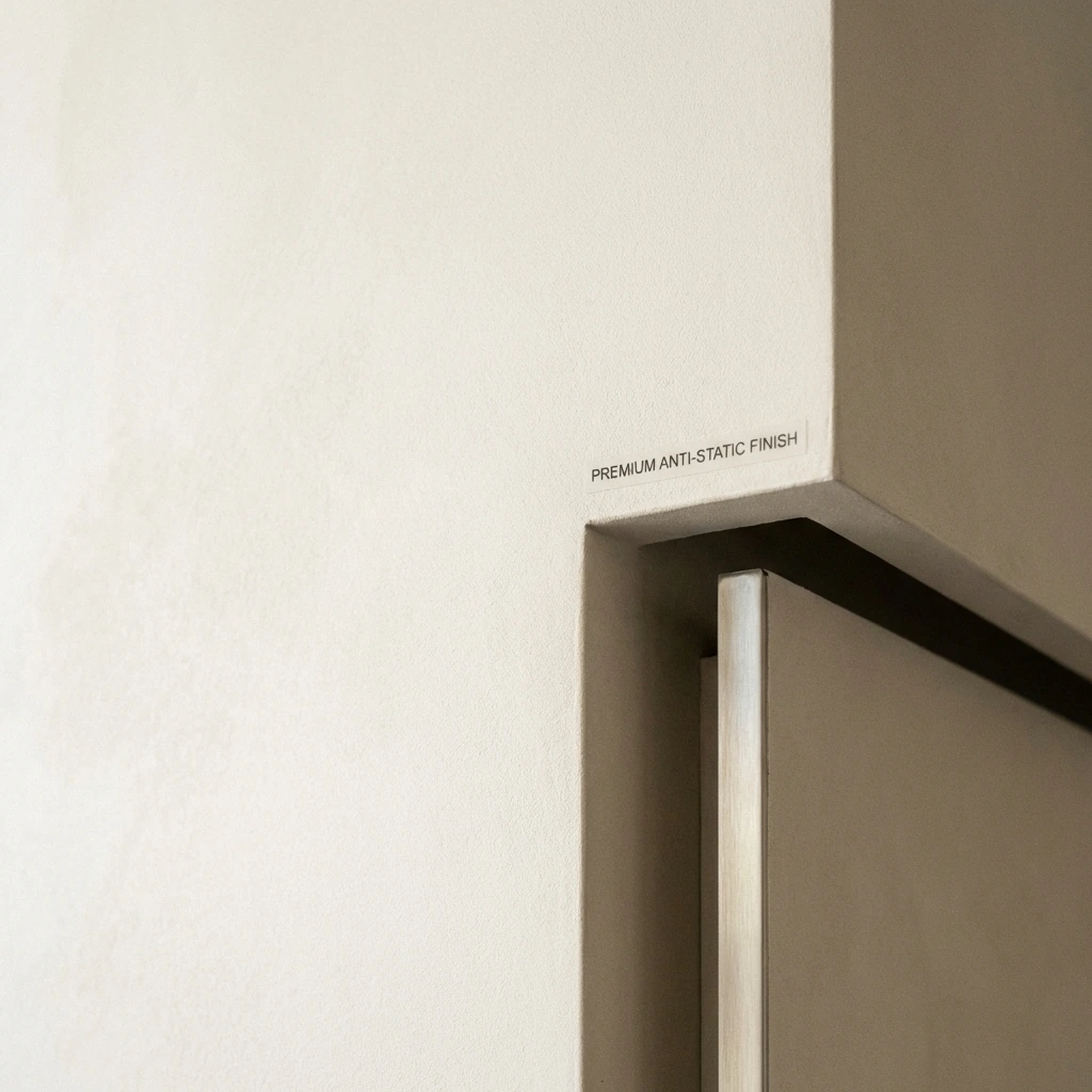 Interior detail: Textured wall for tactile stimulation in an ASMR zone