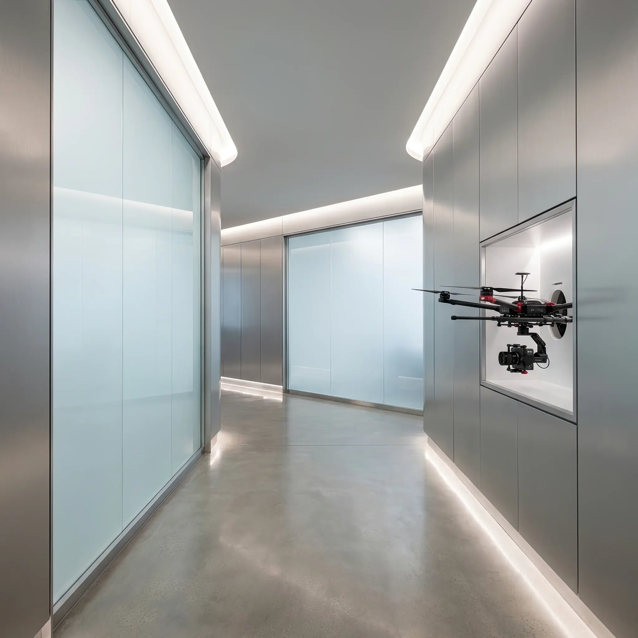 Архитектура и дизайн: Рой дронов-фильтров осуществляет забор пыли в зоне интенсивного трафика у входа в атриум