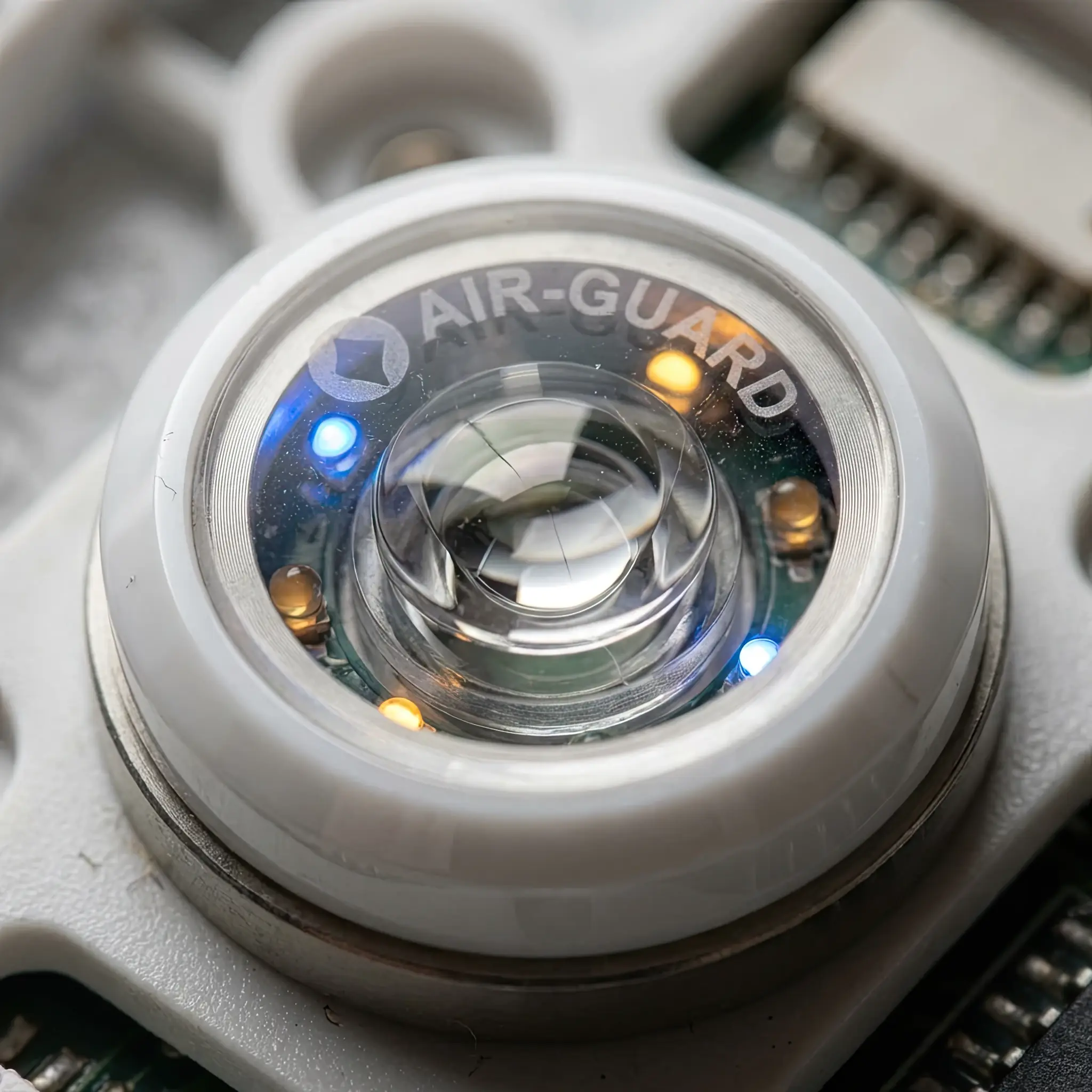 Interior detail: Sentinel-Air 2026 drone attention density map in the lobby