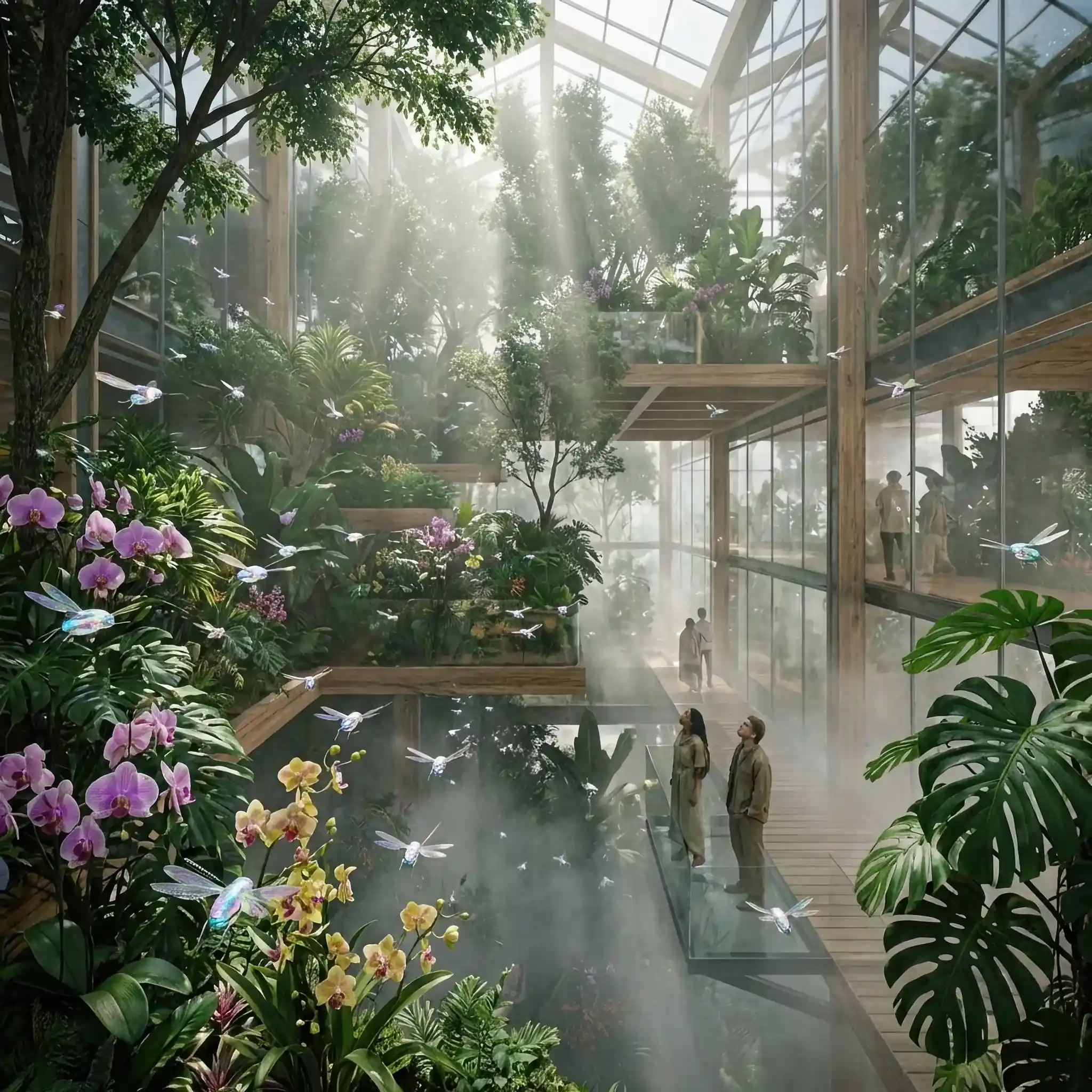 Архитектура и дизайн: Флот Eco-Sustain осуществляет биологическую фильтрацию и регенерацию атмосферы вестибюль, трансформируя CO2 в чистый кислород