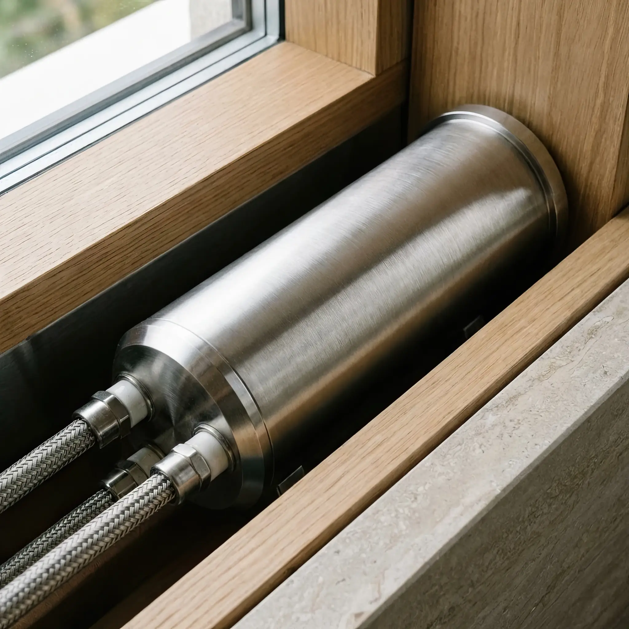 Interior detail: Internal structure scheme of a backlit alabaster desk