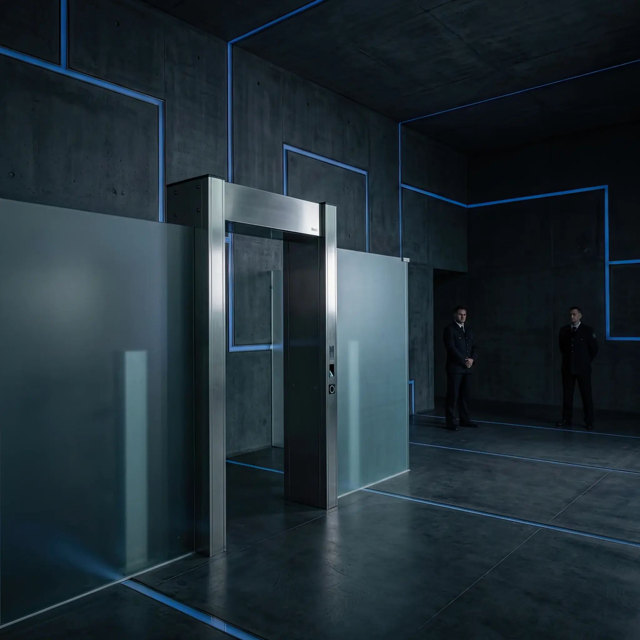 Архитектура и дизайн: Концептуальная стойка приема со встроенными системами биометрической идентификации и интеллектуальными модулями доступа