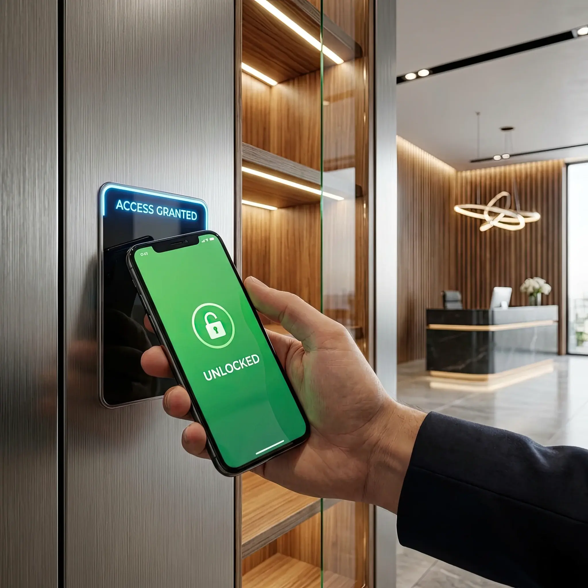 Interior detail: Cozy welcome zone in a flexible office creating a sense of stability for staff