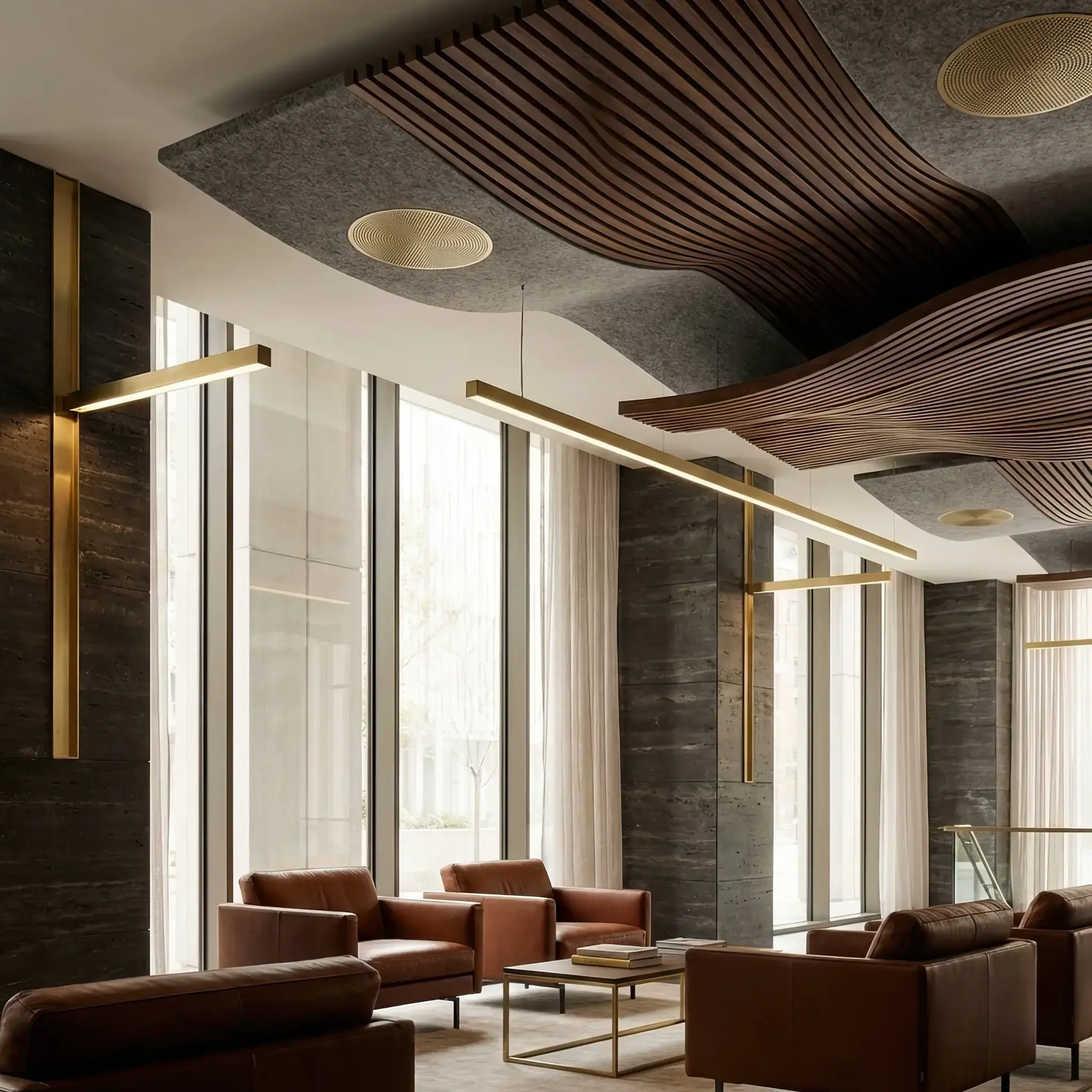 Архитектура и дизайн: В оживленном вестибюль гость слышит музыку или уведомления своего интеллектуальные алгоритмы-ассистента так, будто он в наушниках, хотя его уши совершенно свободны