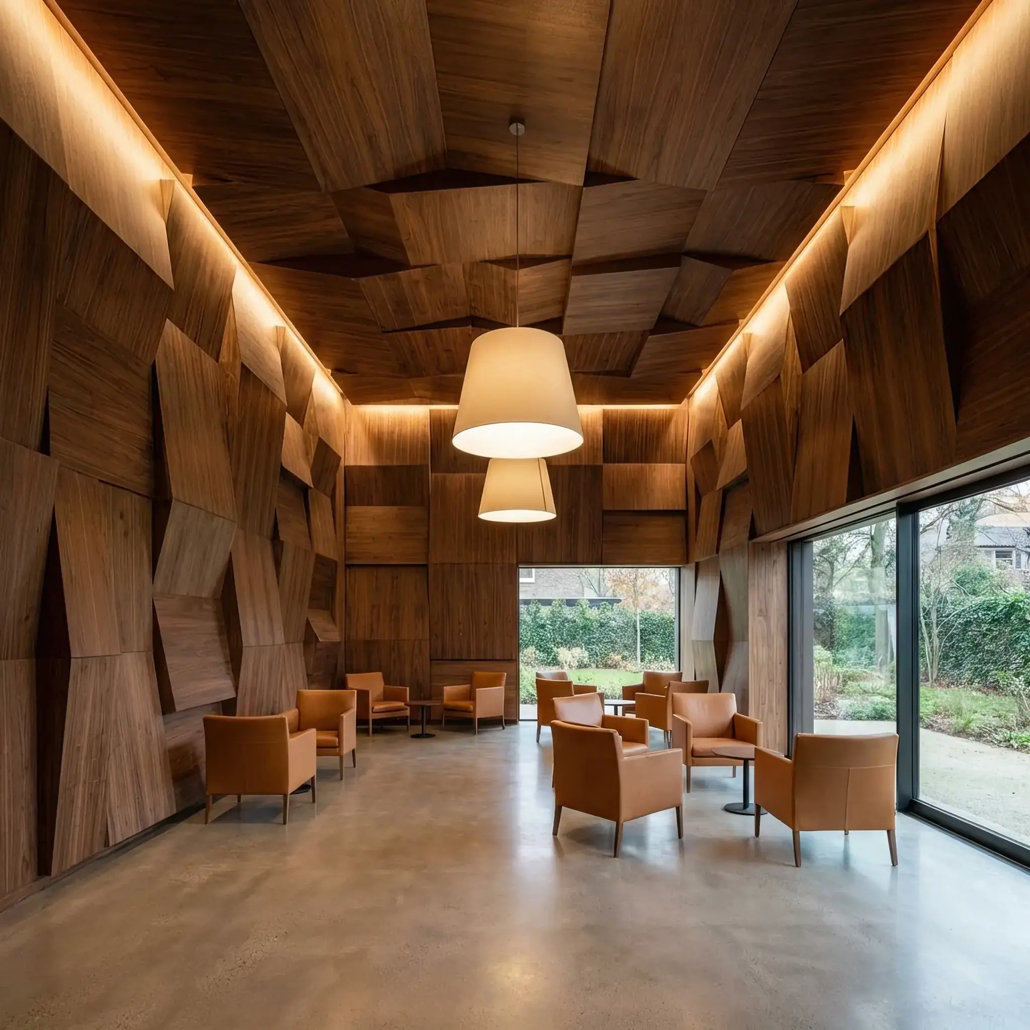 Архитектура и дизайн: Гость вестибюль погружен в обволакивающее звуковое пространство, которое мягко подстраивается под его состояние и активность окружающих