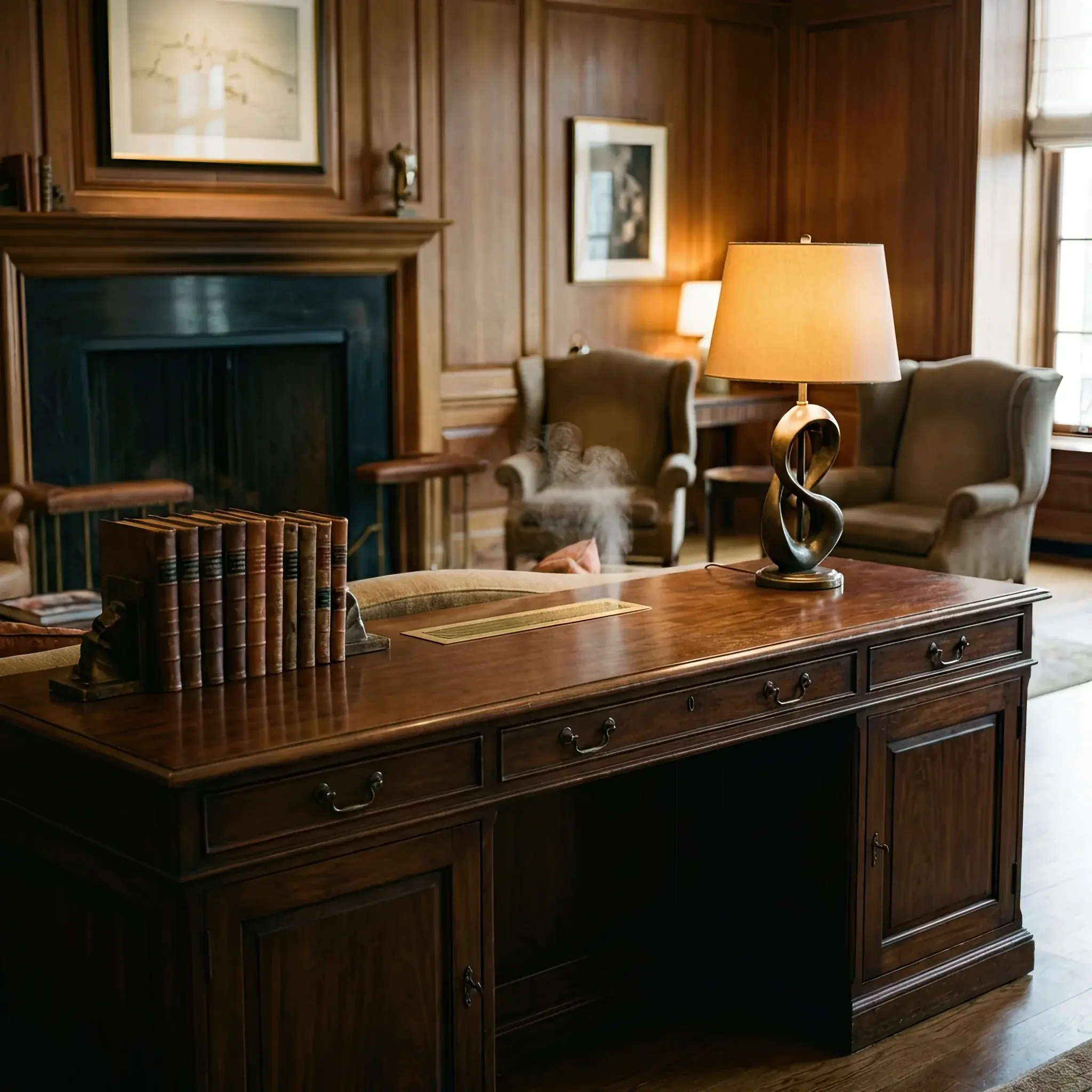 Interior detail: Detail of a Hyatt reception using natural wood and built-in decorative lighting