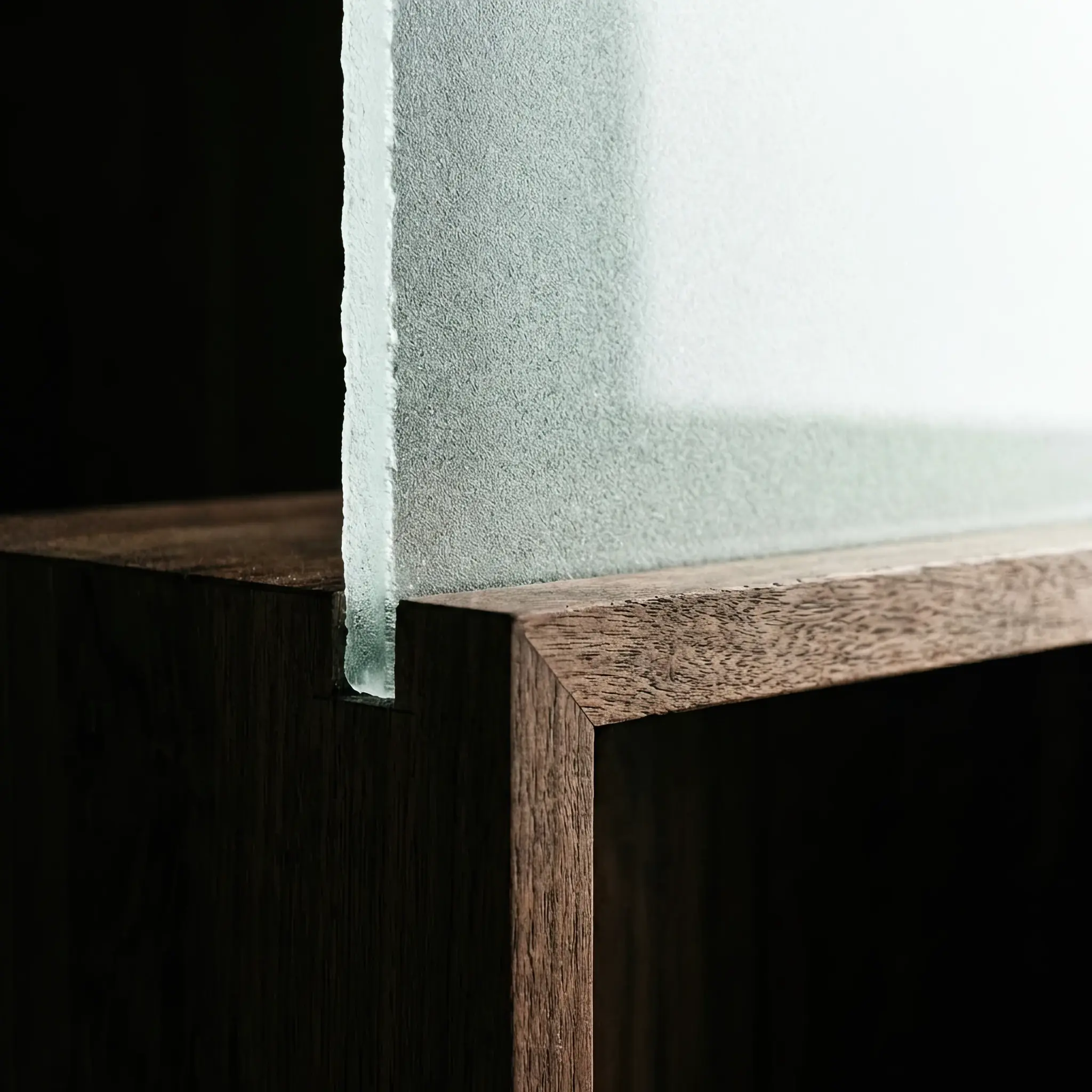 Interior detail: Omni-Shade 2026 smart glass cross-section with an integrated layer of liquid crystals and nano-sensors