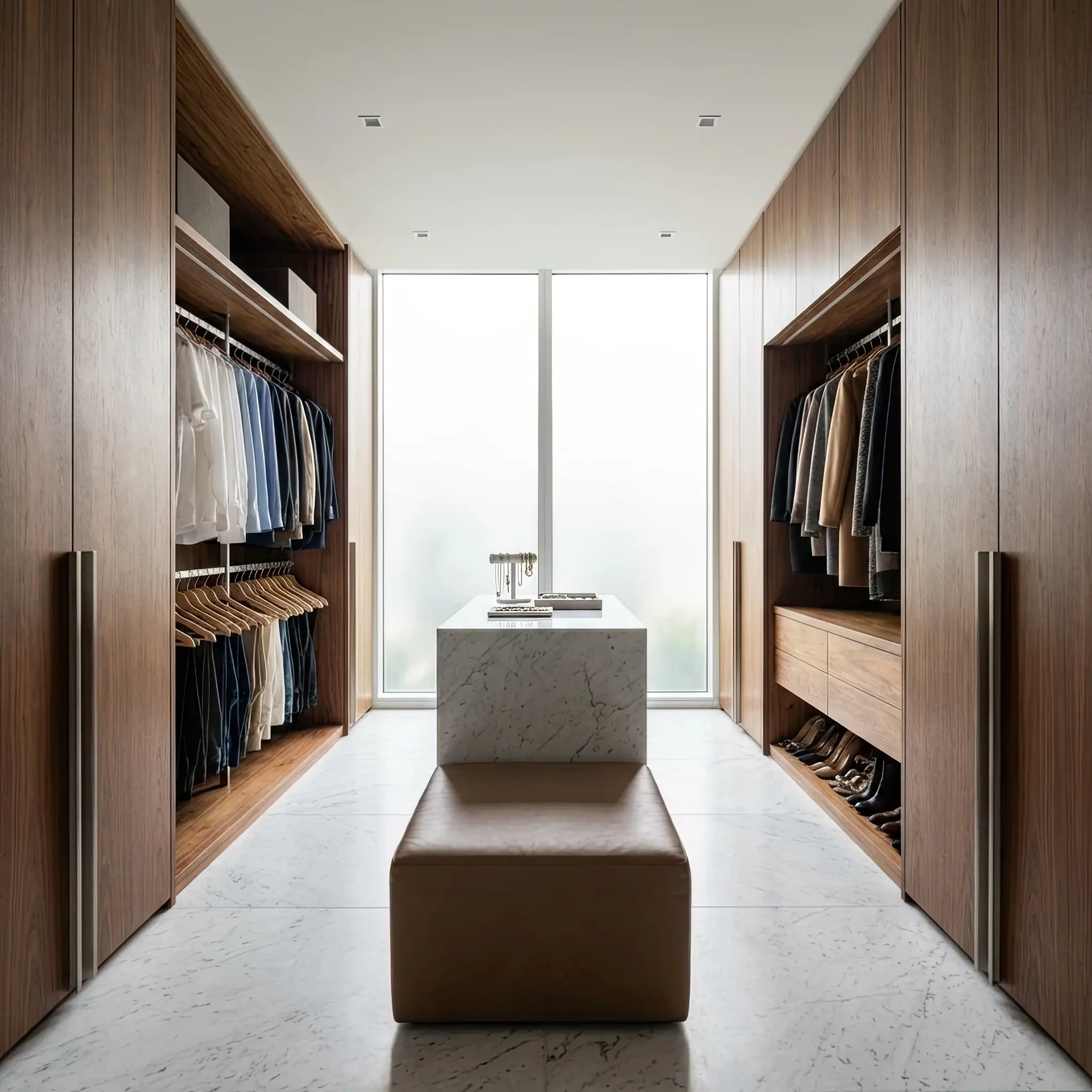 Архитектура и дизайн: Пальто и плащи парят в прозрачной шахте гардероба, перемещаясь без использования вешалок и конвейеров