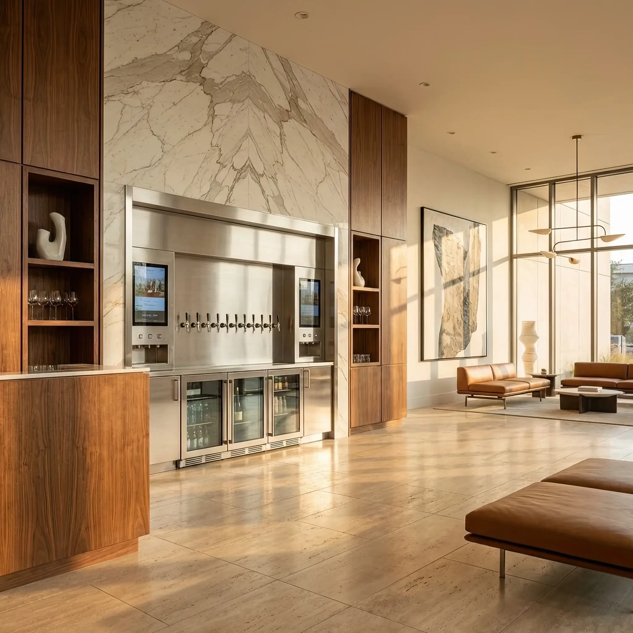 Архитектура и дизайн: Аналитик сервиса напитков визуализирует графы предпочтений гостей в облаке данных атриума