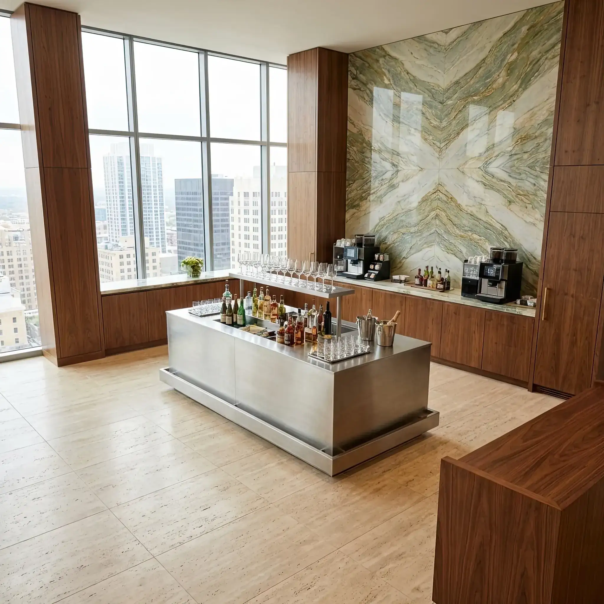 Архитектура и дизайн: Супервайзер сервиса напитков осуществляет визуальный контроль каждой парящей сферы, корректируя ее параметры в реальном времени