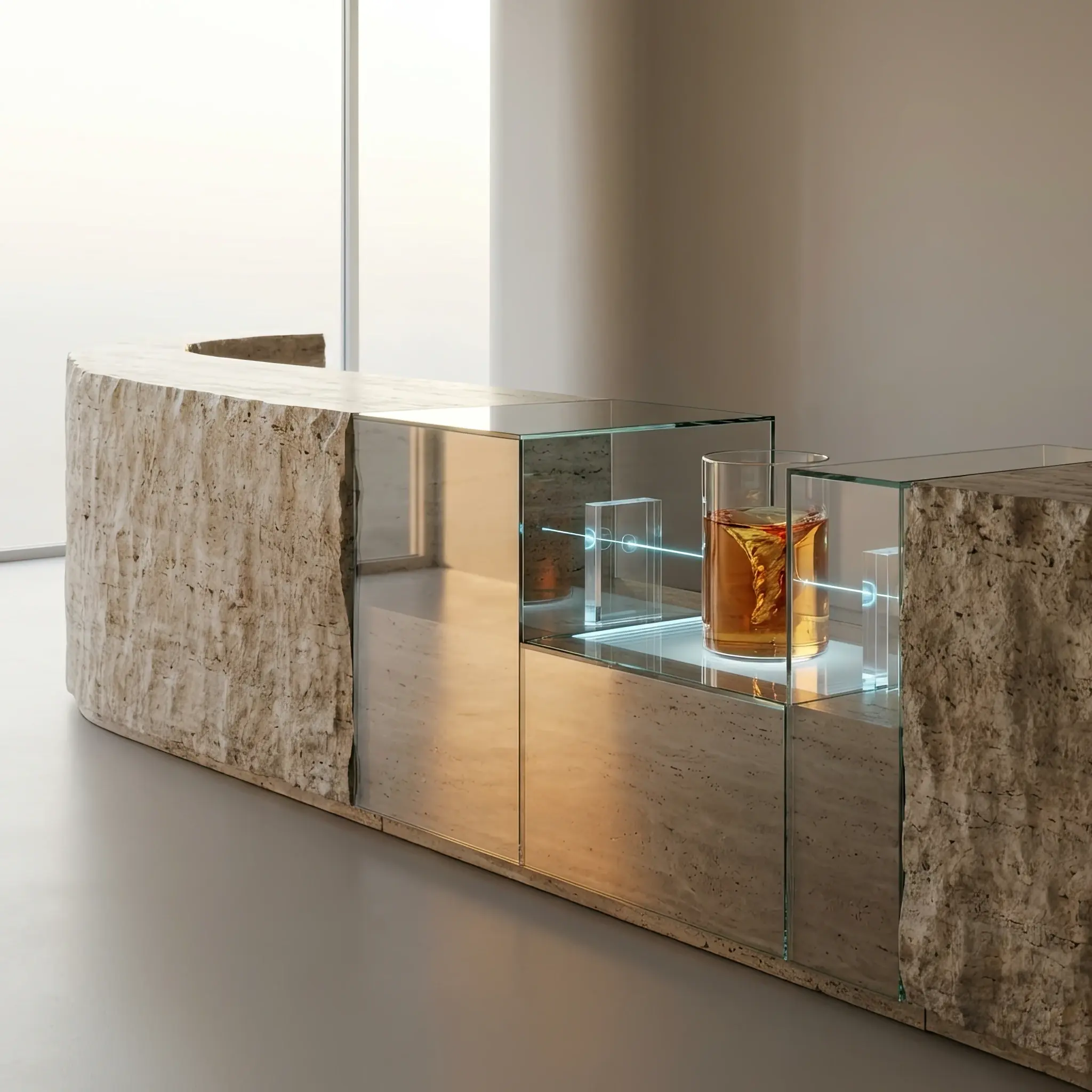 Архитектура и дизайн: Синхро-анализатор осуществляет прецизионное сканирование молекулярного состава продукта внутри автономного модуля для верификации качества