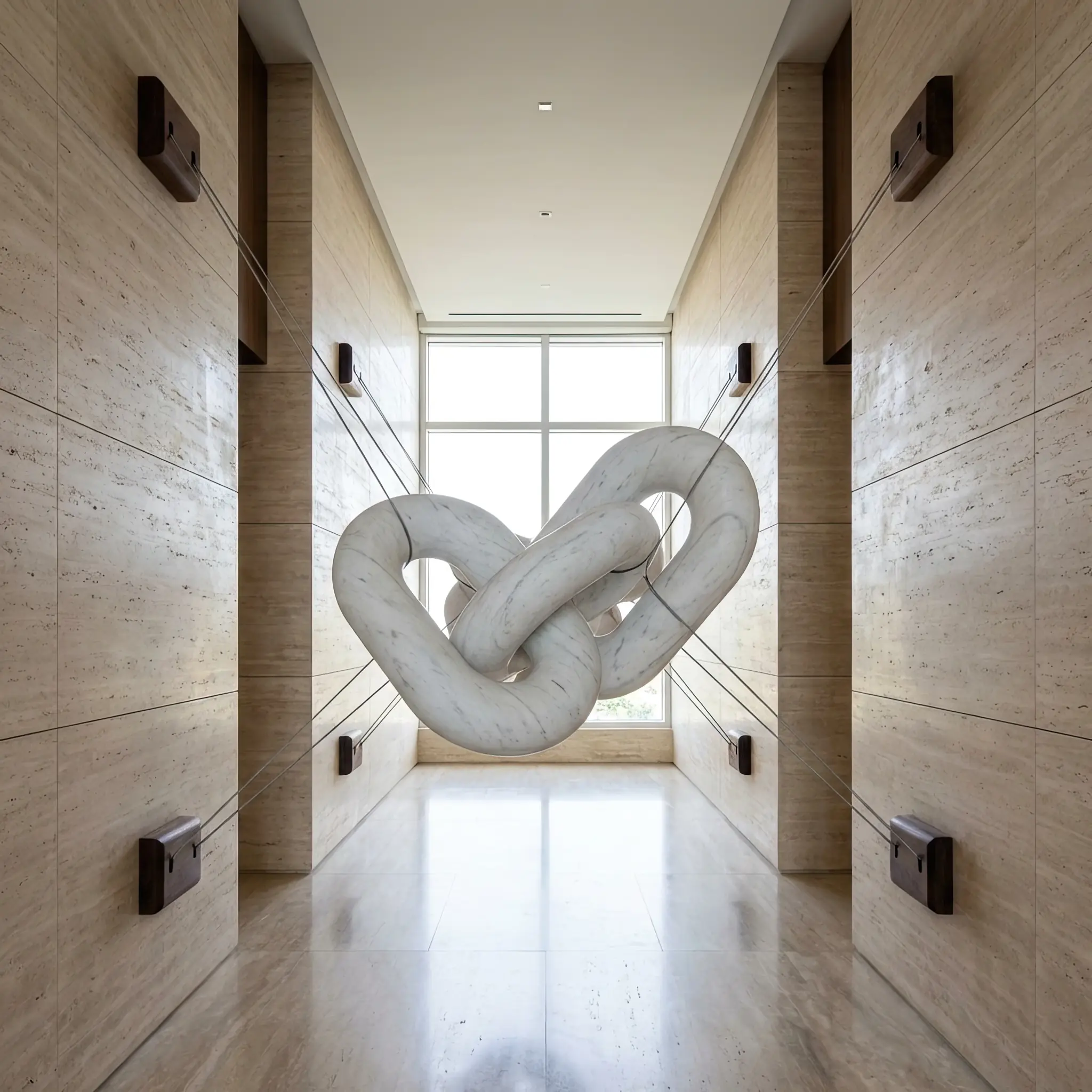 Архитектура и дизайн: Сотни зеркальных сфер парят в центре вестибюль, складываясь в танцующие фигуры под влиянием движения гостей