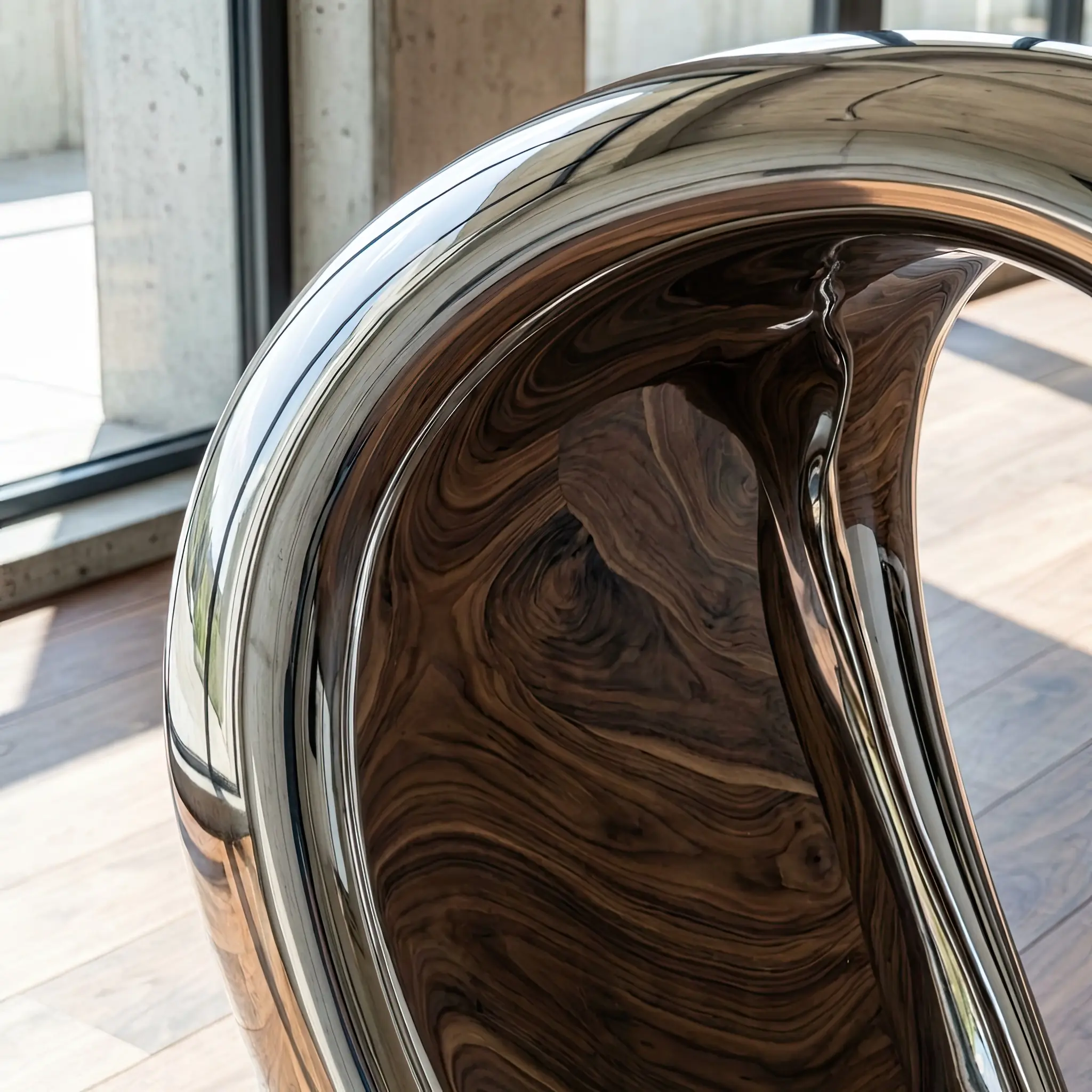 Interior detail: Macro photography of the liquid metal texture change process under electromagnetic impulses