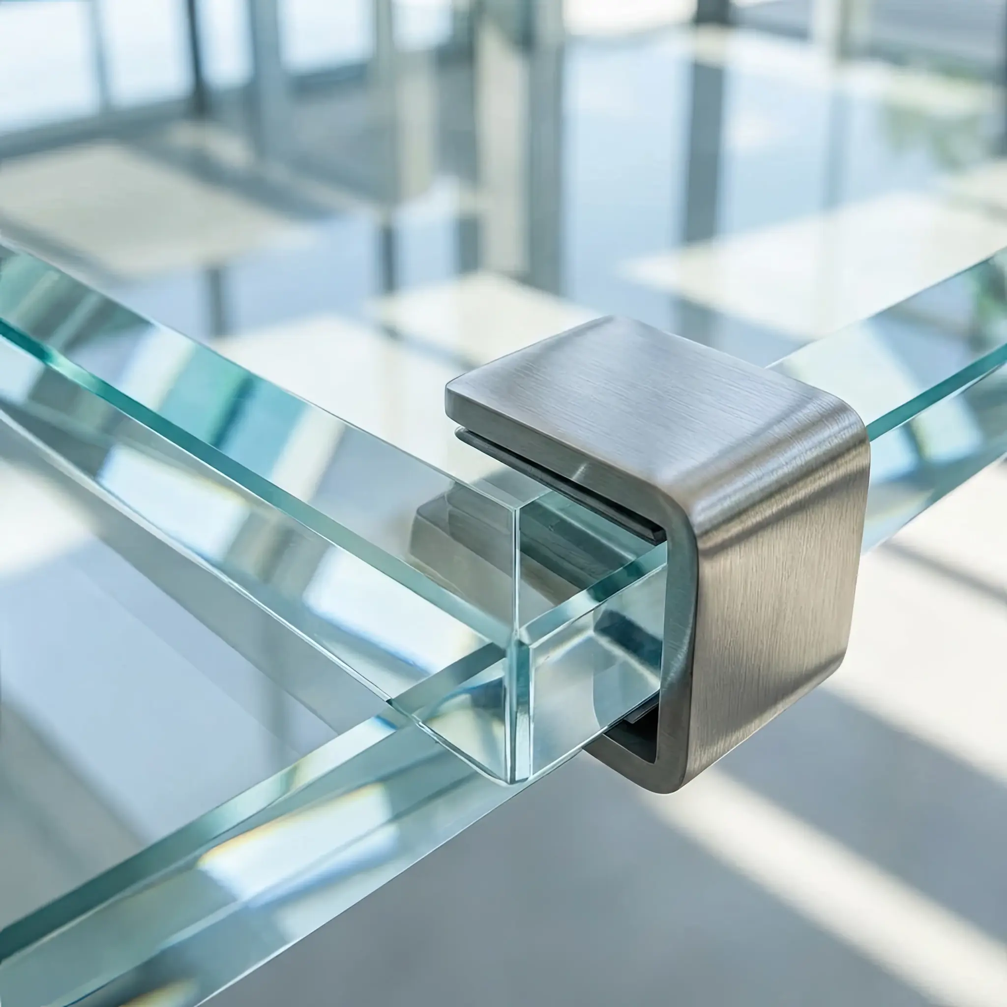 Interior detail: Comparison of regular glass and Ghost-RE 2026 glass under complex lighting conditions