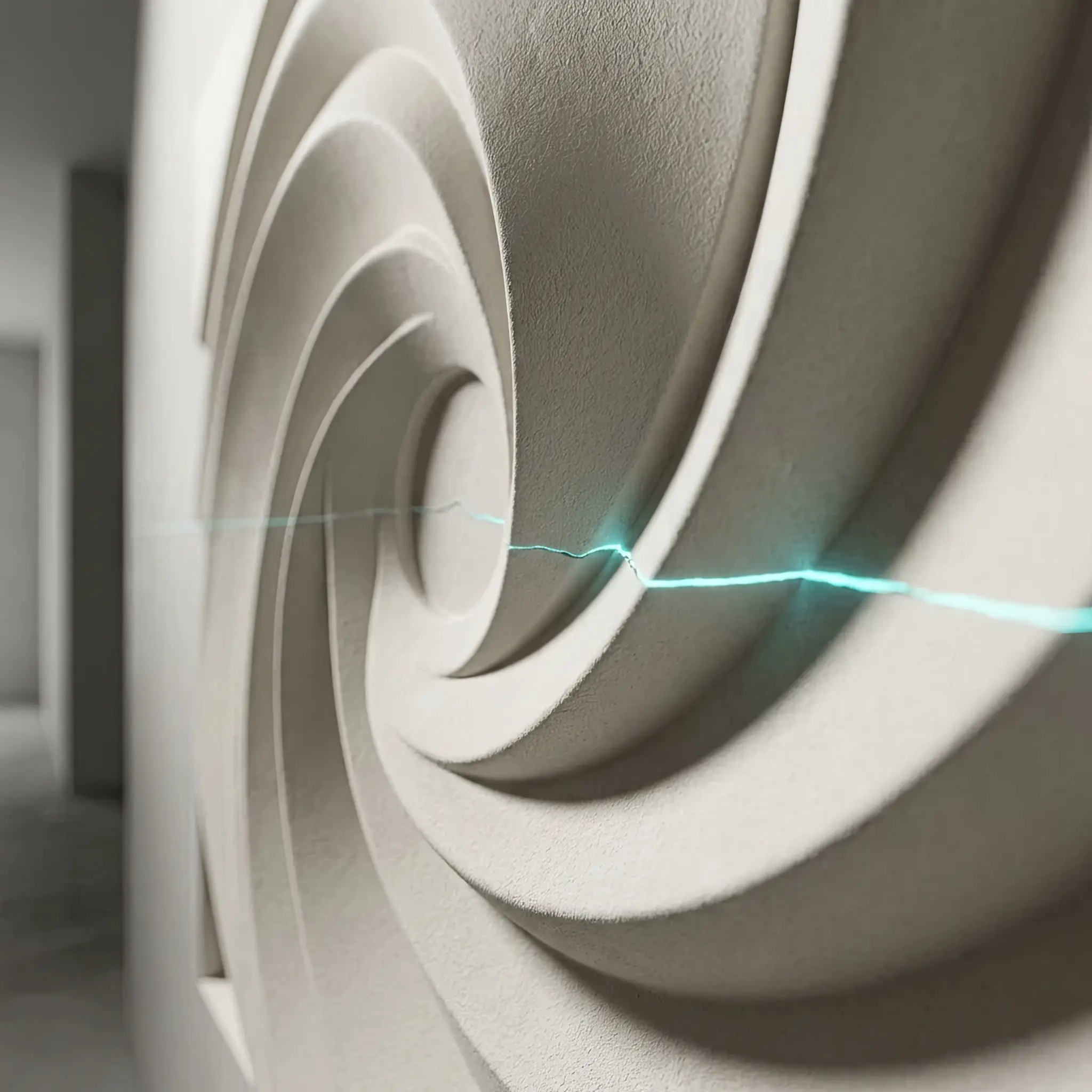 Interior detail: 2026 parametric bas-relief with Relief-RE protective coating: edge preservation illustration