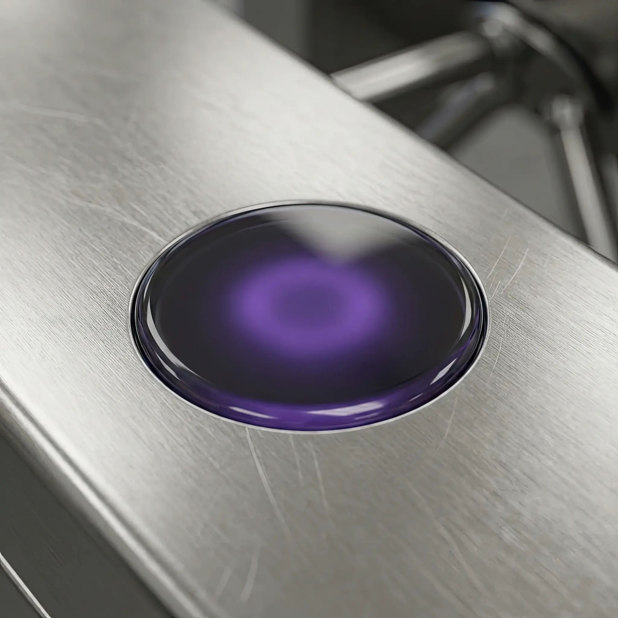 Interior detail: 2026 Turnstile-RE protected turnstile reader zone: ideal transparency for biometrics