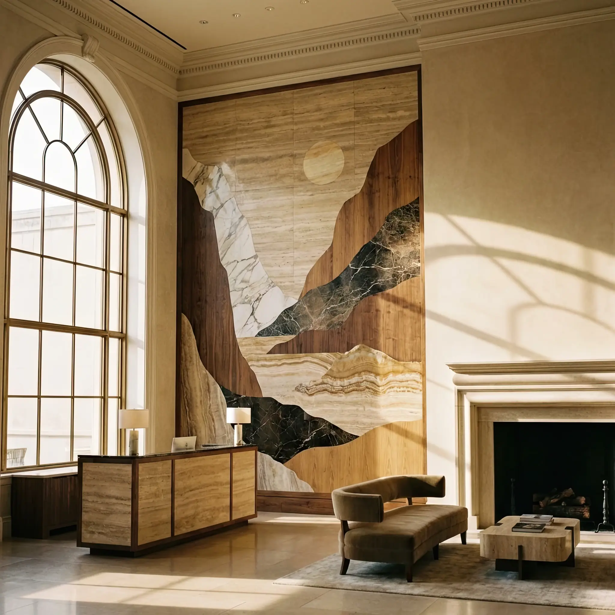 Архитектура и дизайн: Художник работает над масштабным муралом в вестибюль: прозрачный слой нано-покрытия защищает краски от выцветания и царапин