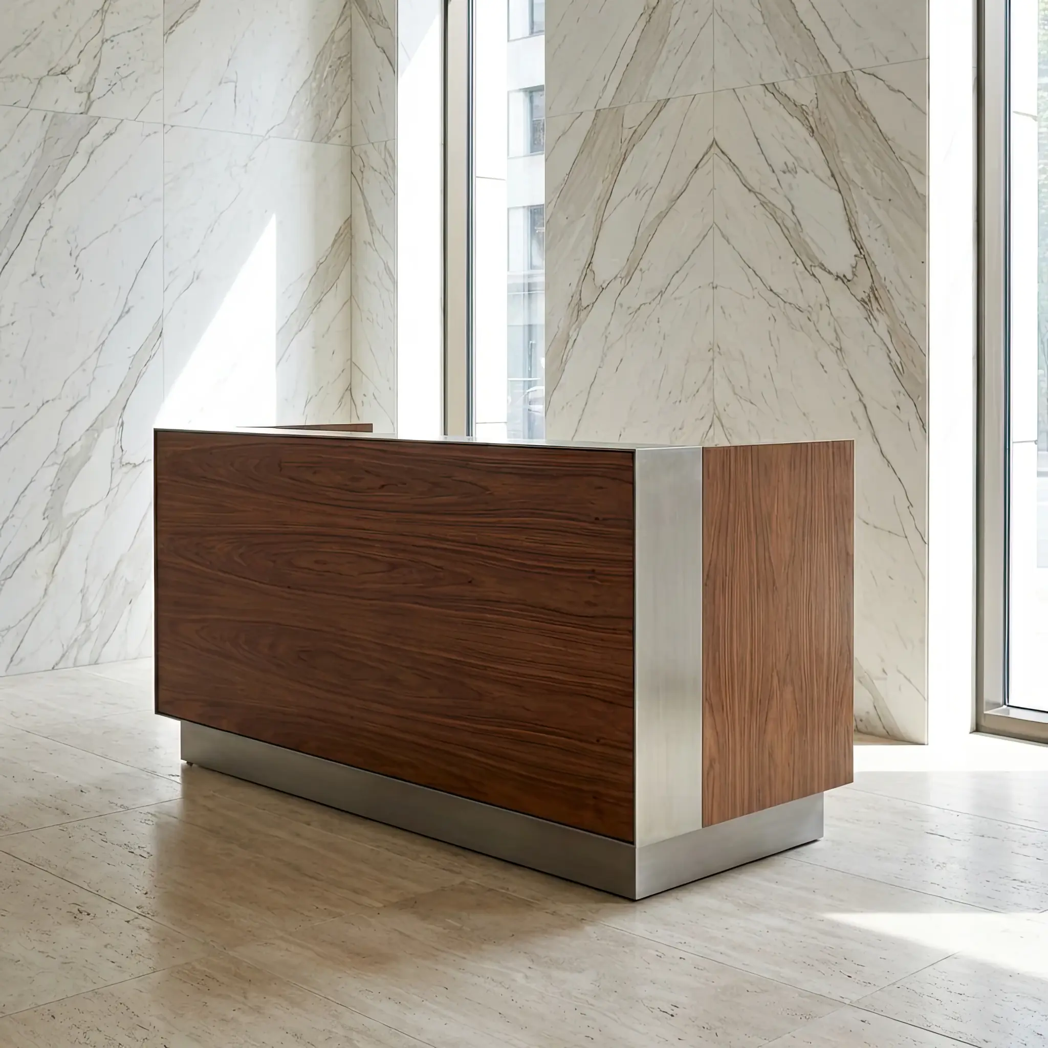 Архитектура и дизайн: Цифровая станция консьерж-сервиса в корпусе из сатинированного алюминия: покрытие мгновенно восстанавливает поверхность после касаний и микро-повреждений