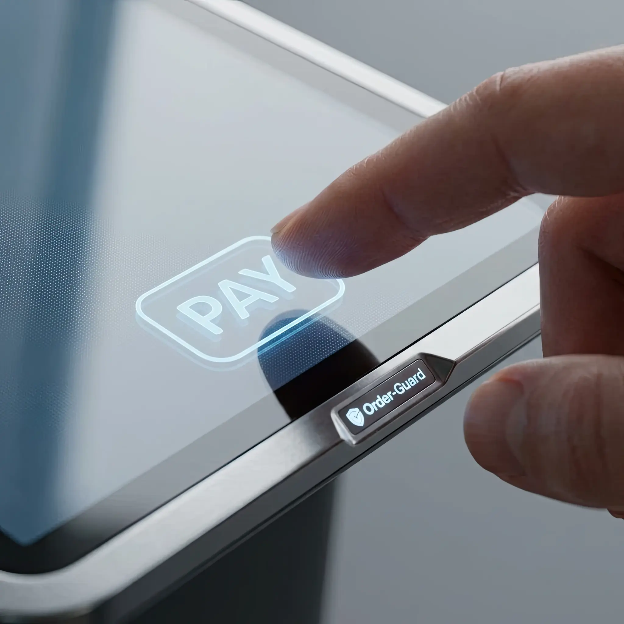 Interior detail: Ordering kiosk 2026 with Order-RE coating: bacteria destruction and surface healing process