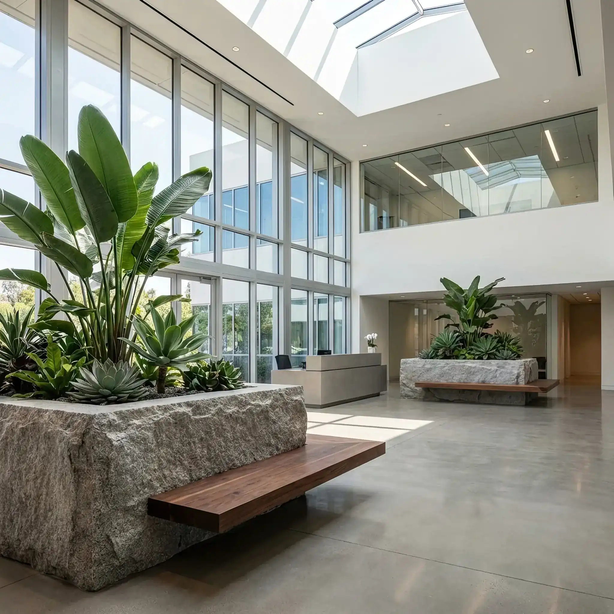 Архитектура и дизайн: Гость касается поверхности кашпо в вестибюль: нано-покрытие защищает оформление отделку от царапин и воздействия воды