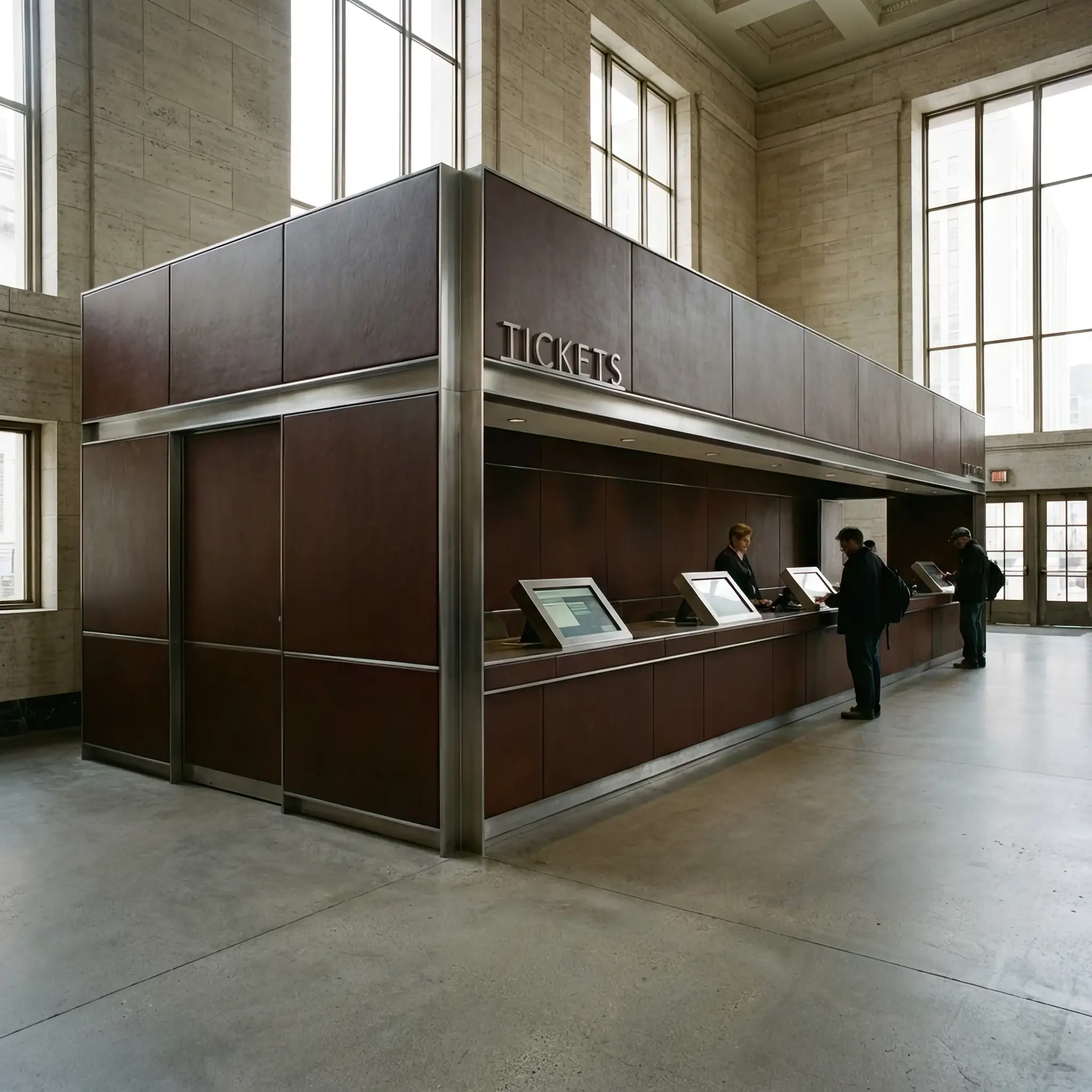 Архитектура и дизайн: Посетитель покупает билет через терминал: нано-покрытие защищает экран и корпус от царапин монетами и картами