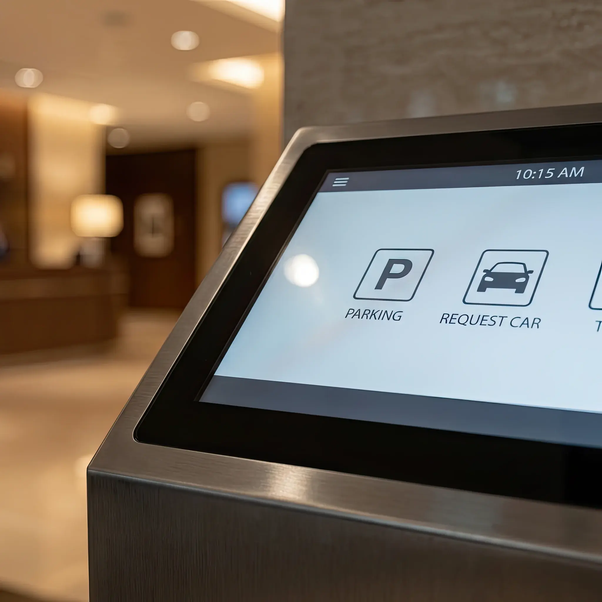 Interior detail: 2026 valet parking terminal with Valet-RE coating: intensive use resilience test