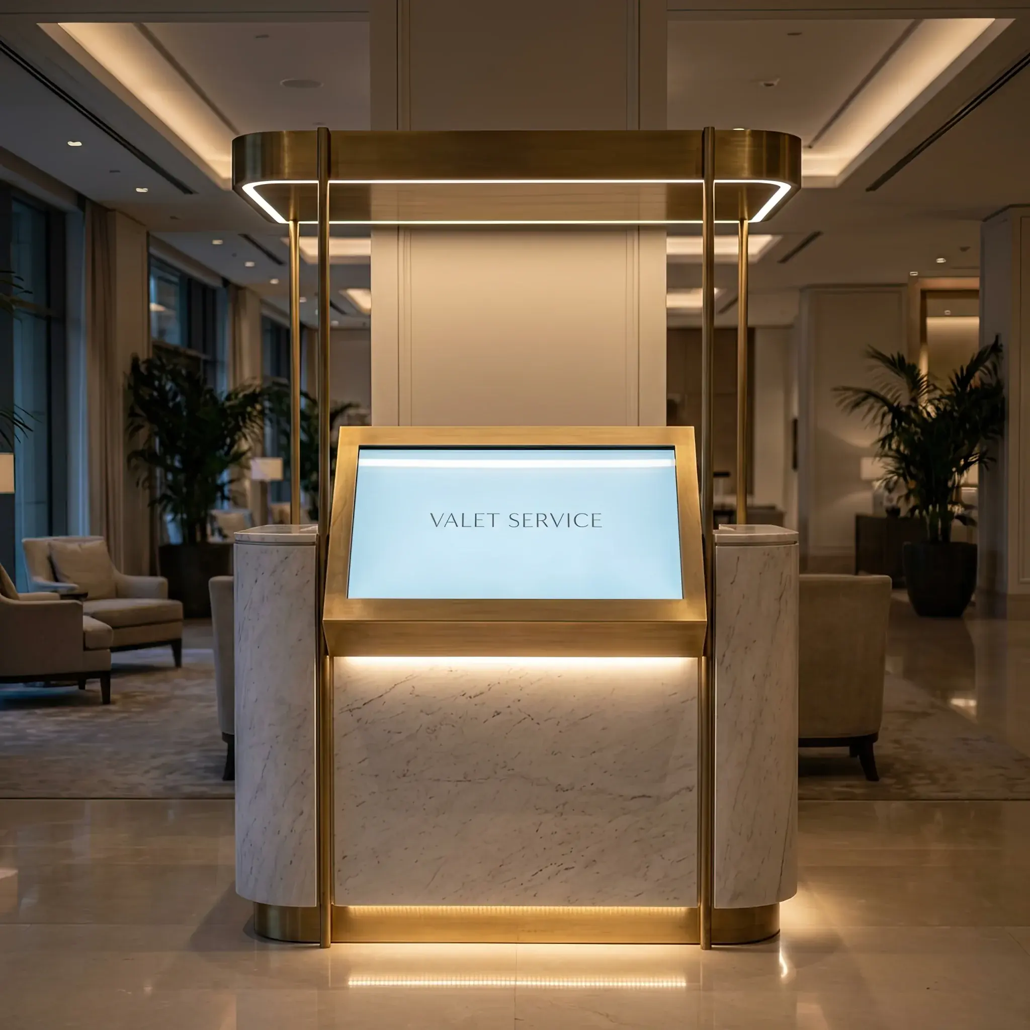 Архитектура и дизайн: Посетитель вызывает свой автомобиль через терминал валет-паркинга: нано-покрытие защищает экран и корпус от царапин