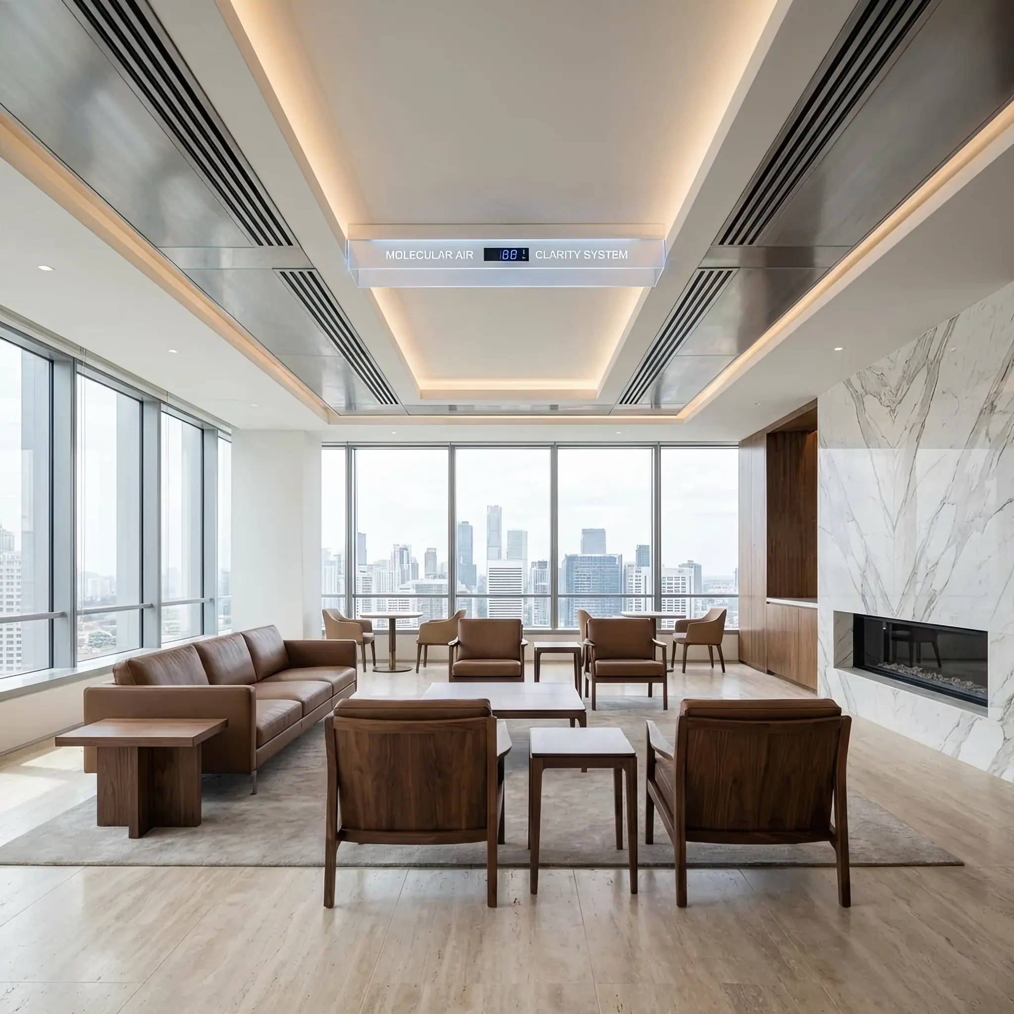 Архитектура и дизайн: Гости вестибюль наслаждаются идеально чистым воздухом, который очищается невидимой системой молекулярных фильтров