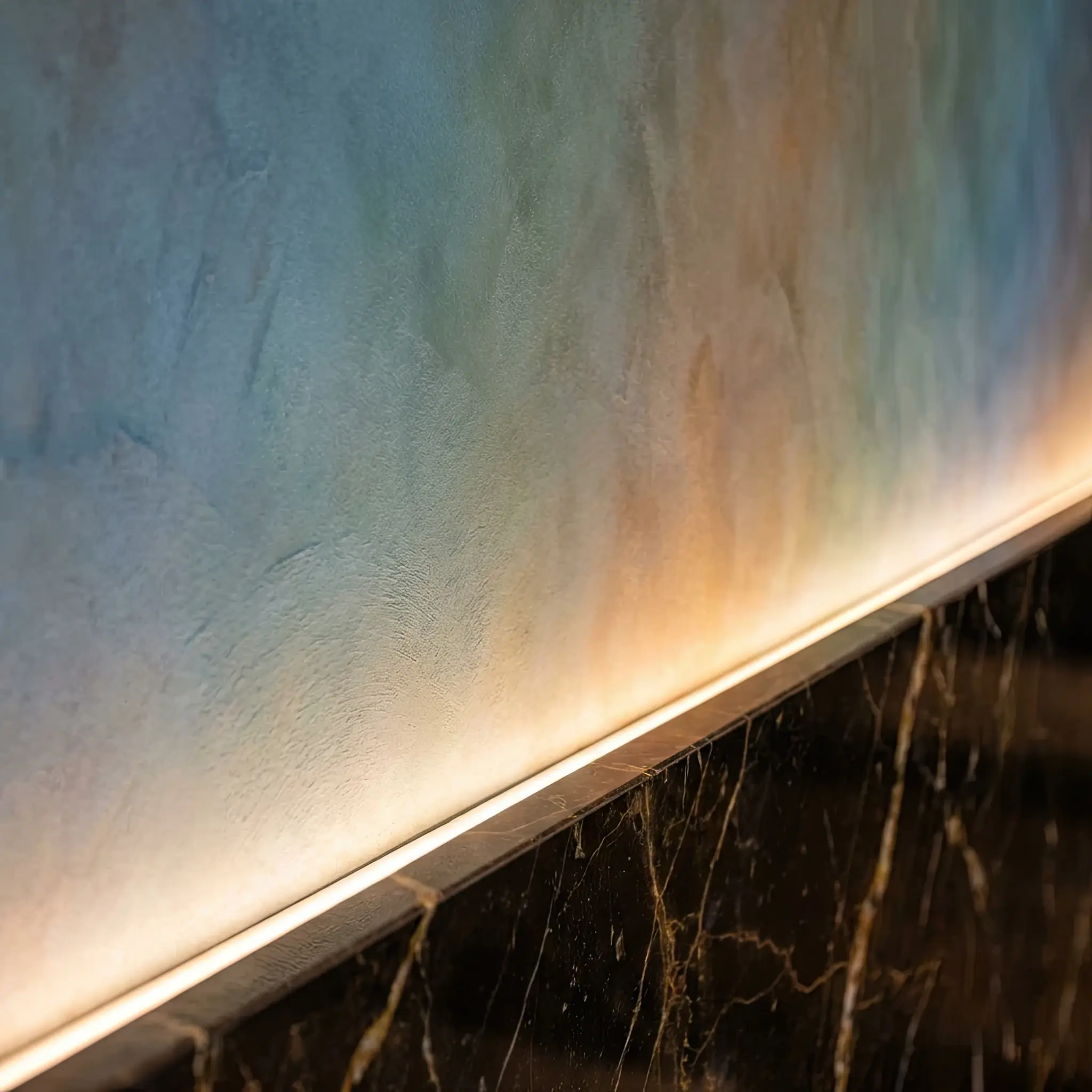 Interior detail: Lobby chairs with changing base lighting to support mood