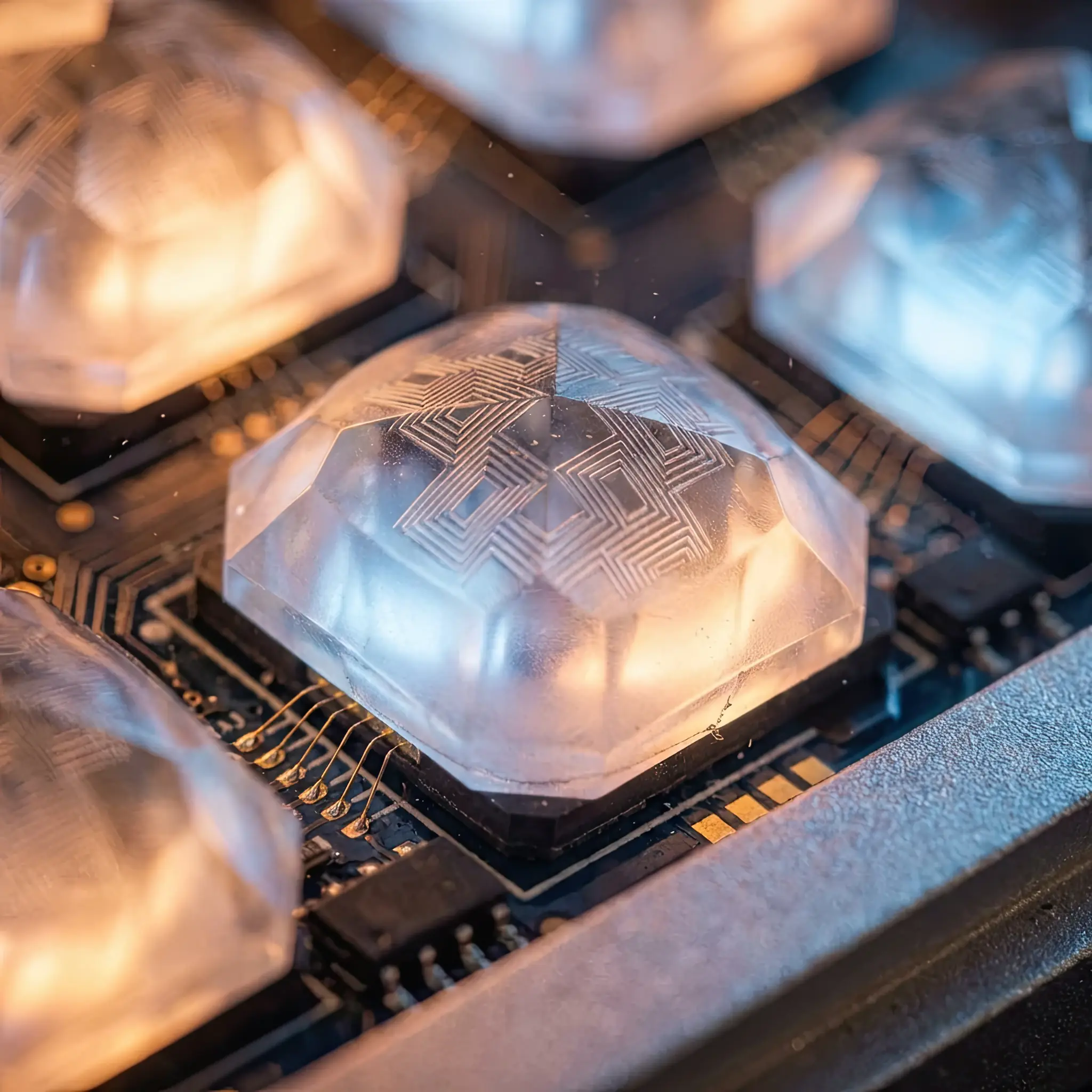Interior detail: Lobby neuro-lighting control interface showing the current emotional index of the space