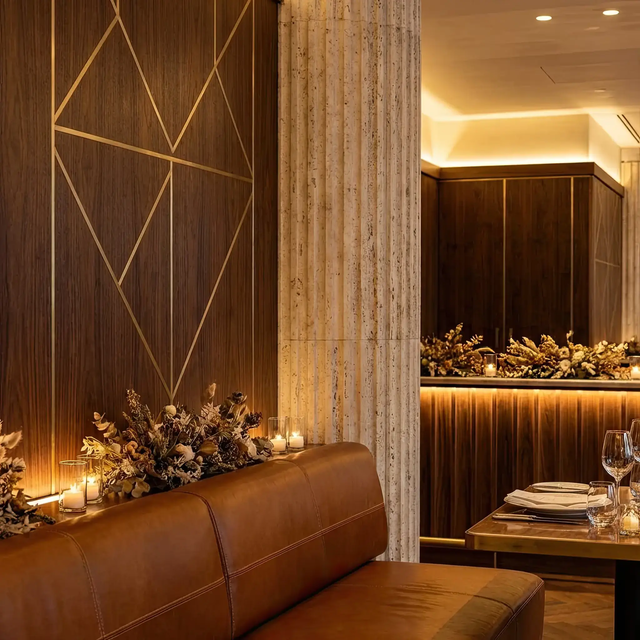 Interior detail: Fractal panel in the waiting area creating a calming visual effect