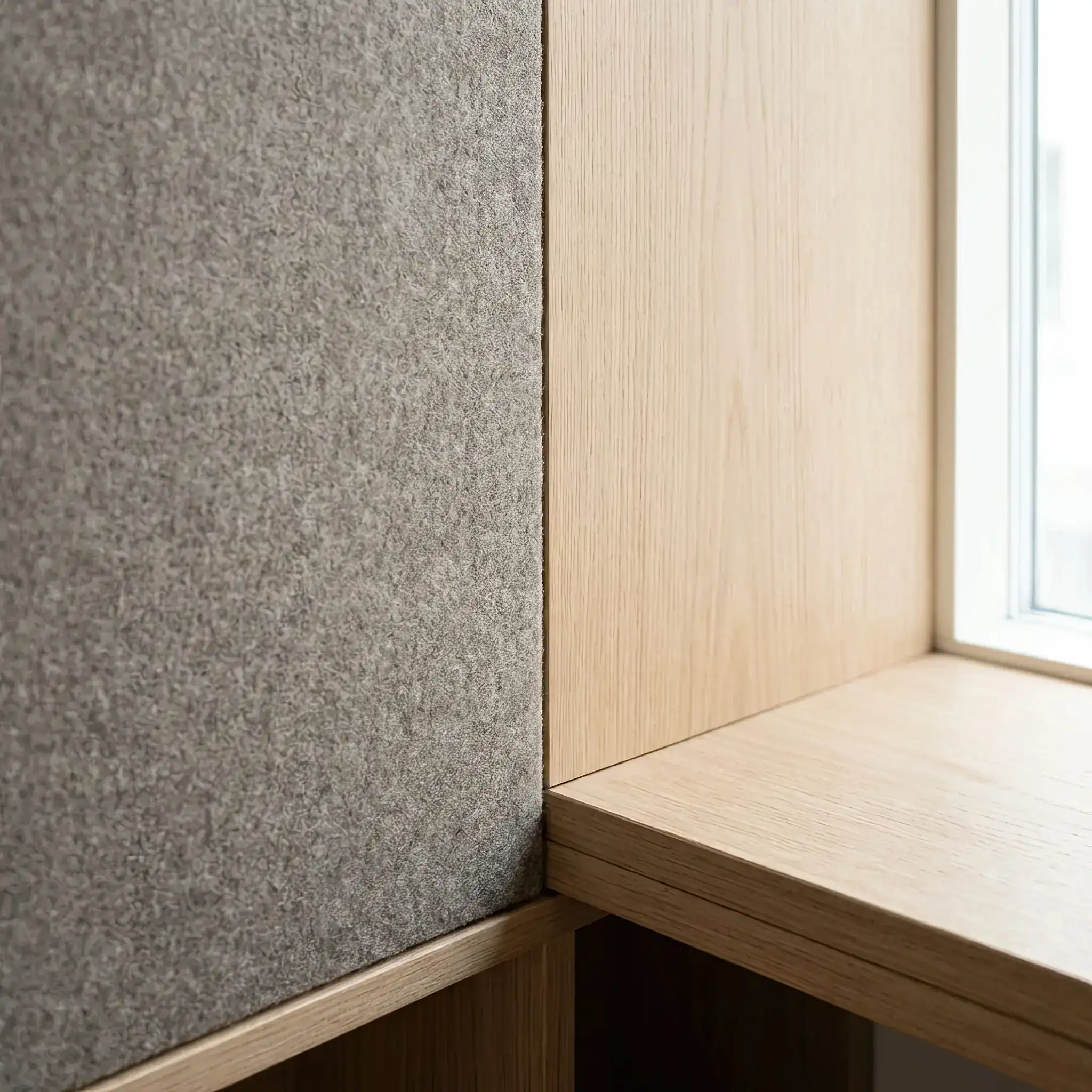 Interior detail: Detail of a reception made of 'green' steel with origin certificate engraving