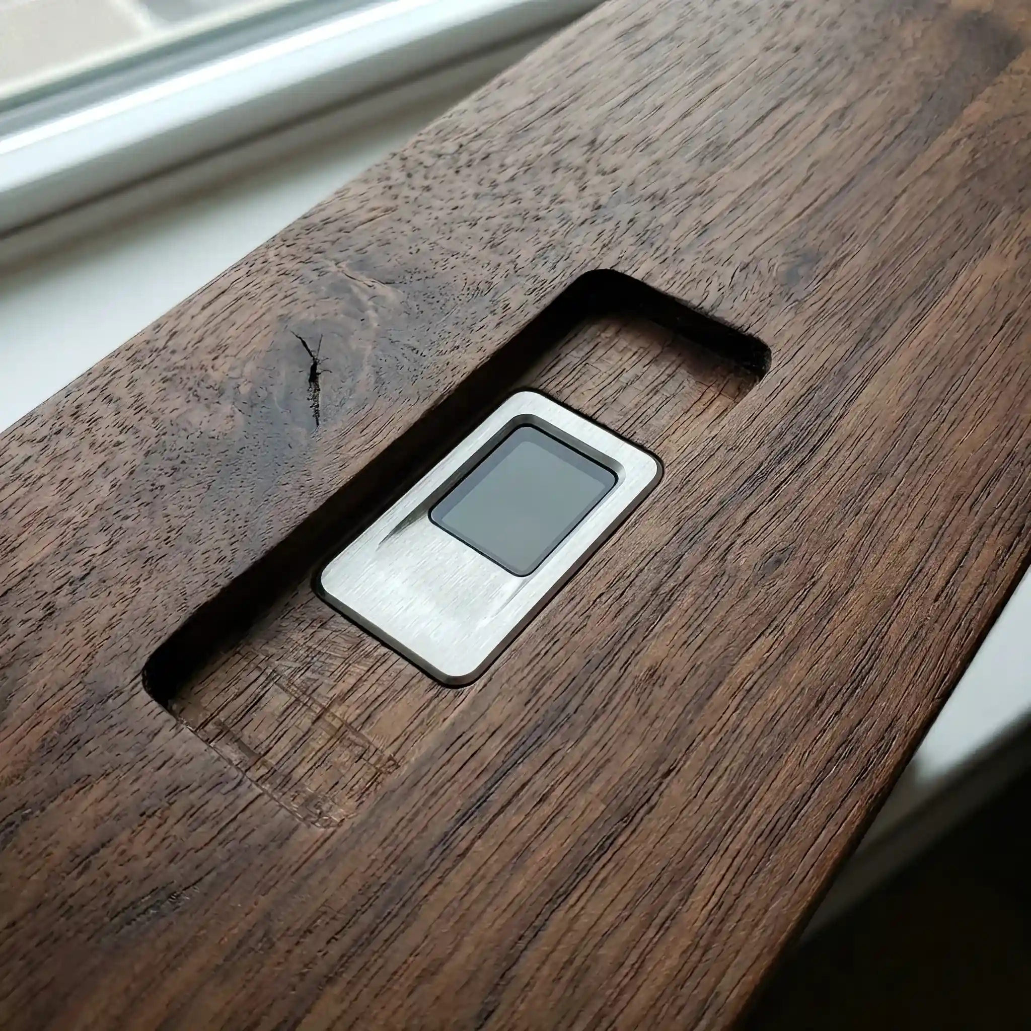 Interior detail: Bio-Glow 2026 hidden UVC lamp module integrated into a decorative cornice