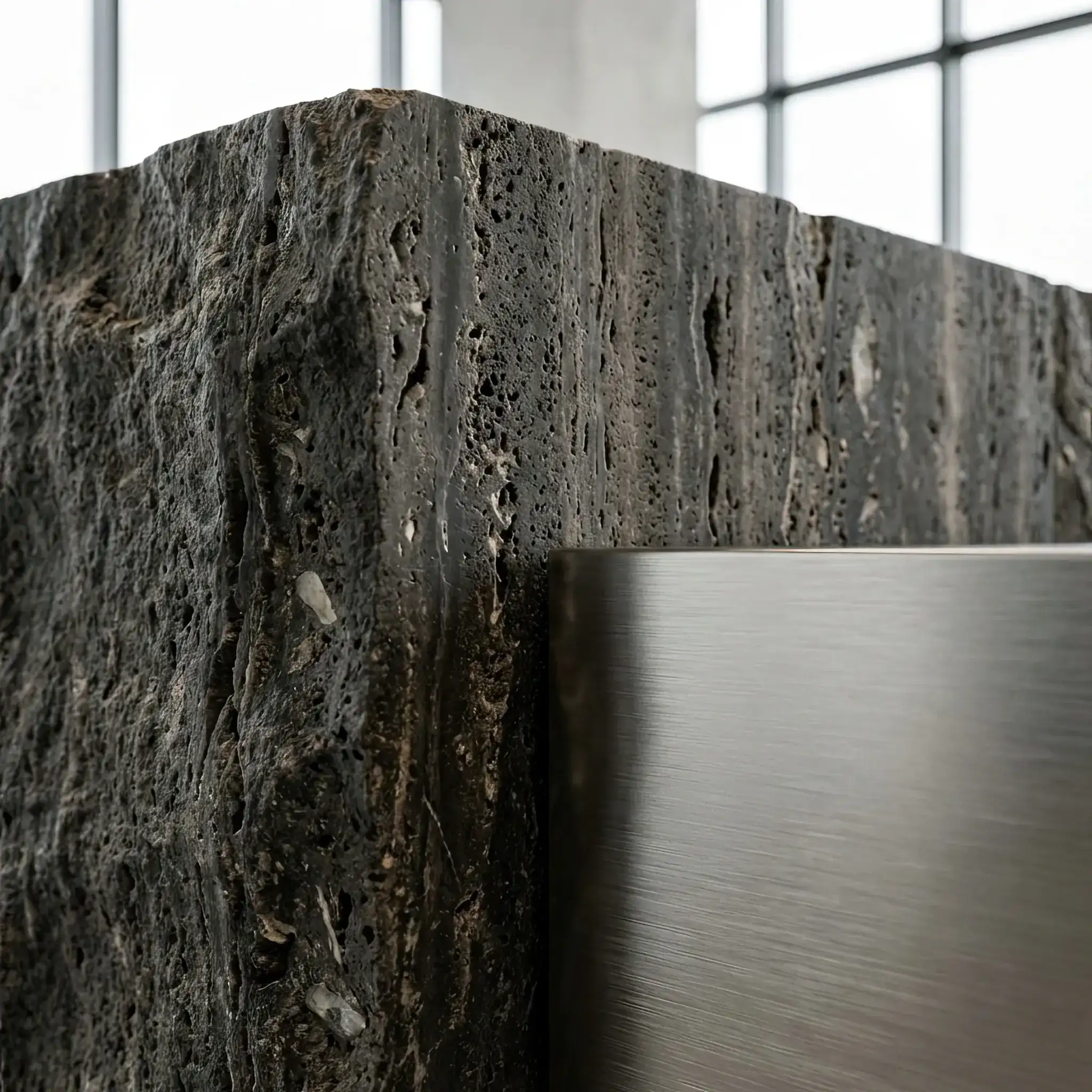 Interior detail: Compact Q-Crypt 2026 quantum key generator integrated into a lobby ceiling panel