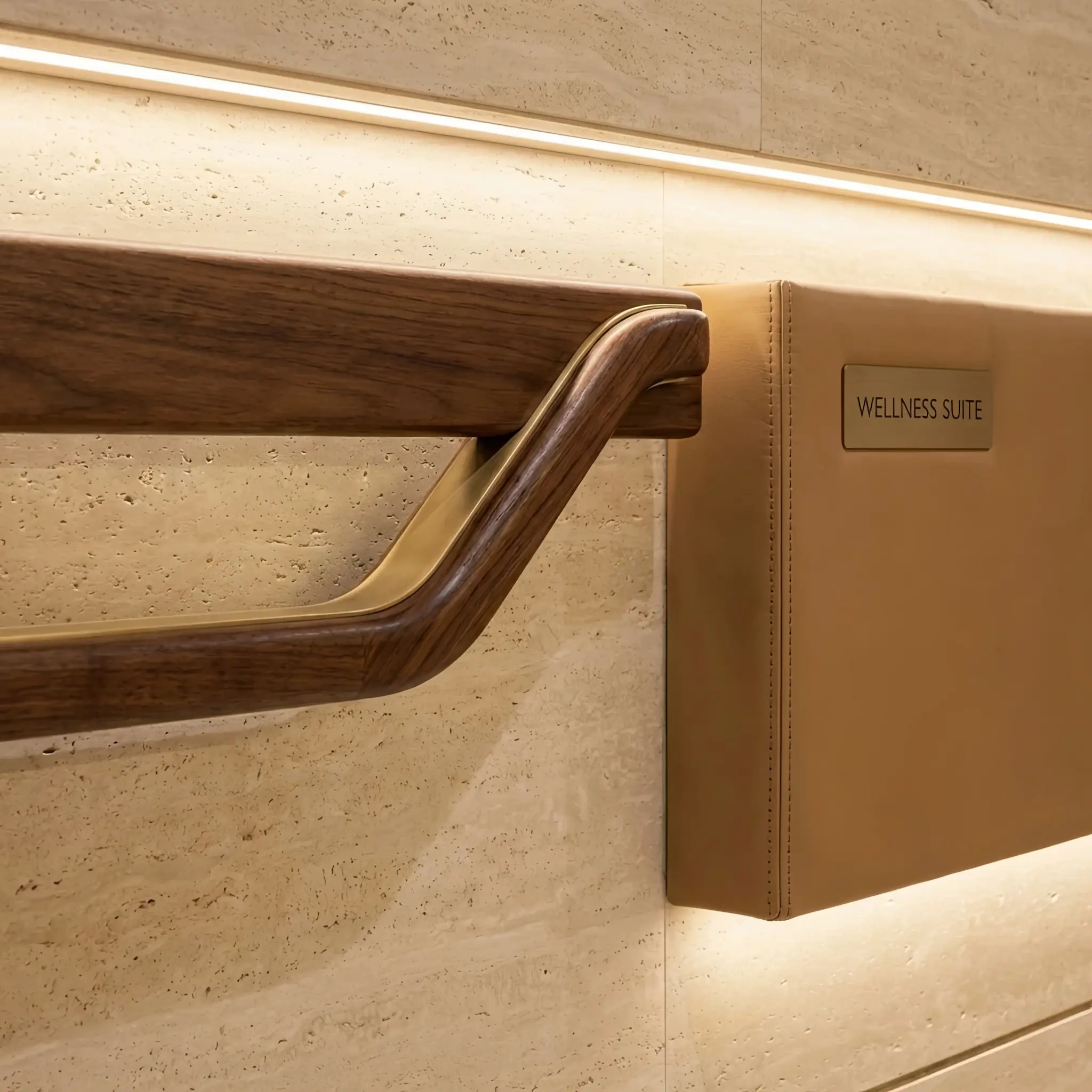 Interior detail: Interactive wall in lobby with magnets and patient achievement photos