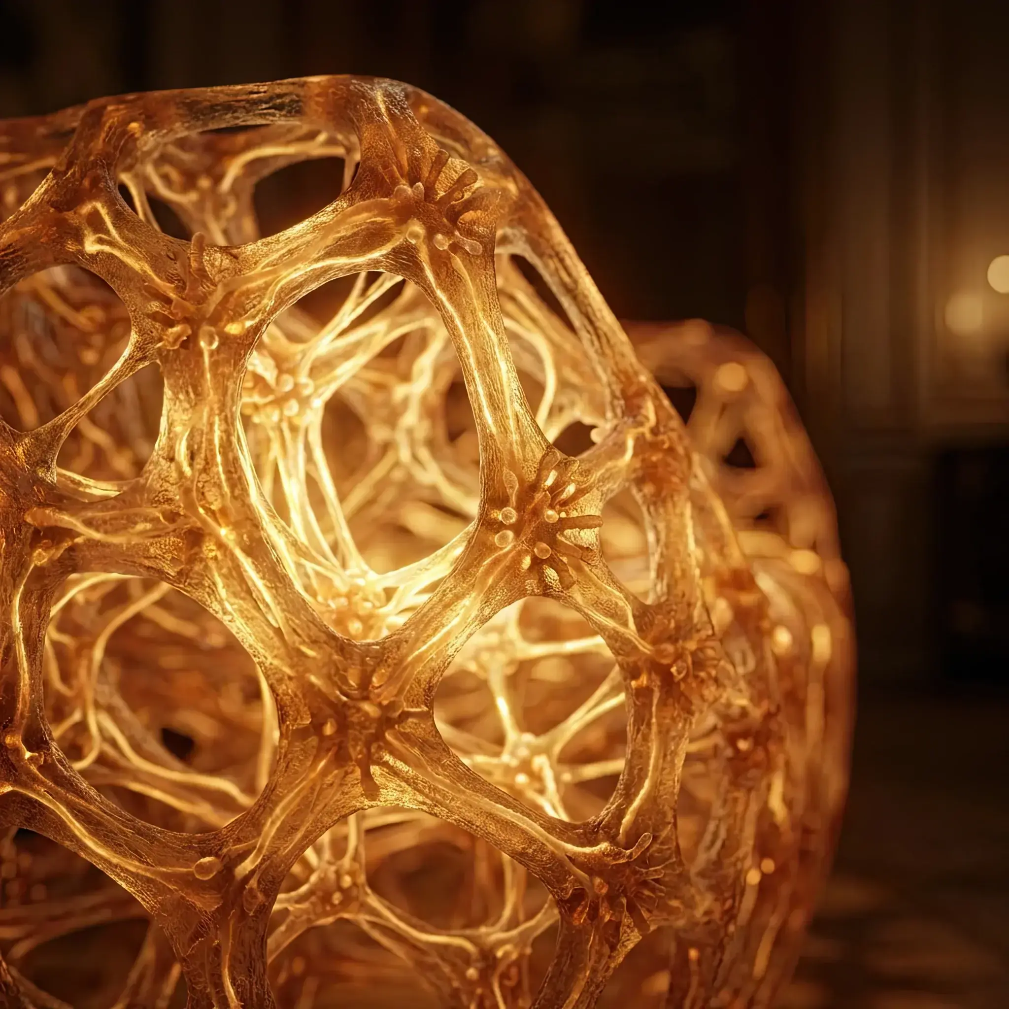 Interior detail: Macro photography of Nitinol structure changing its phase state