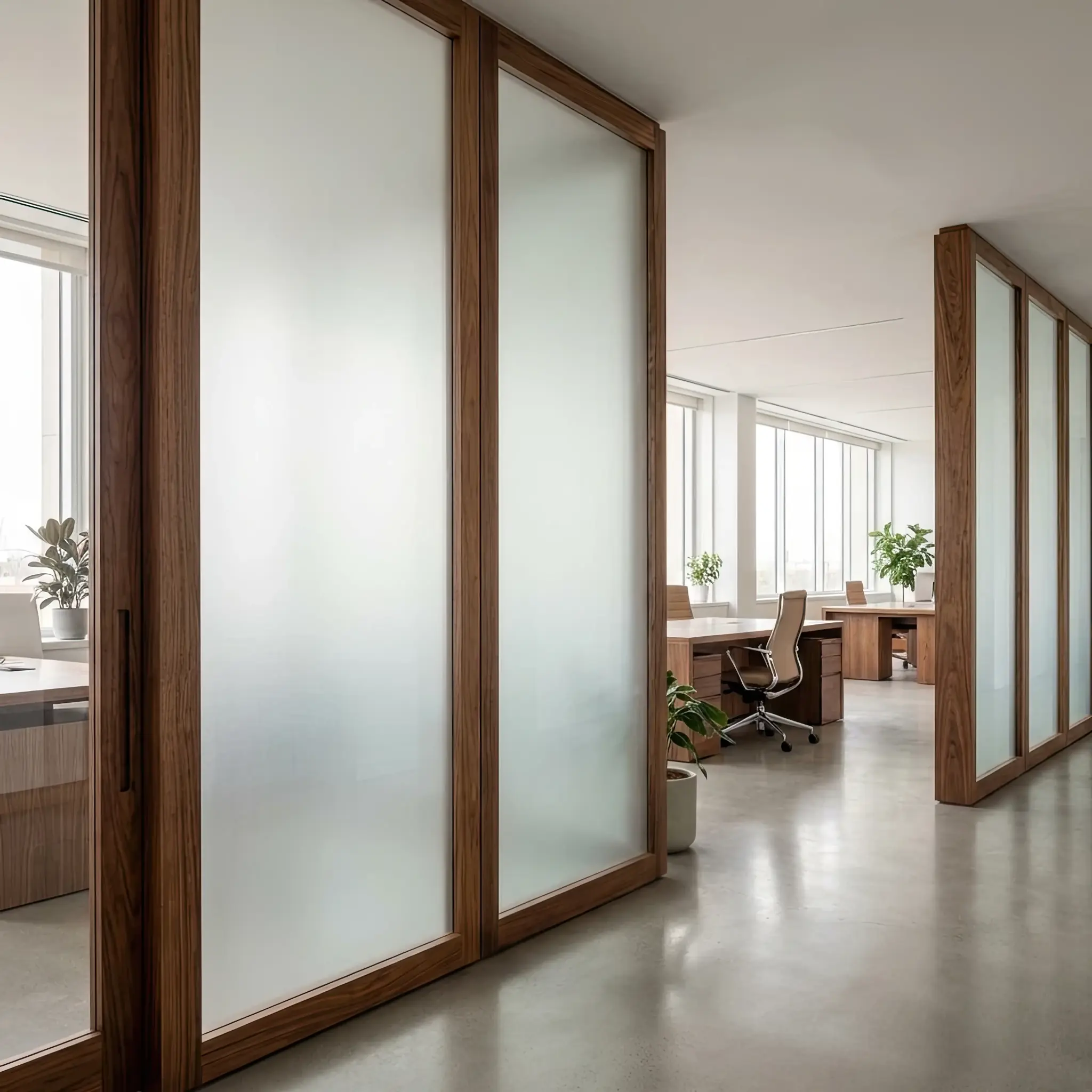 Архитектура и дизайн: Стеклянная перегородка за стойкой приемная мгновенно становится матовой, скрывая зону переговоров