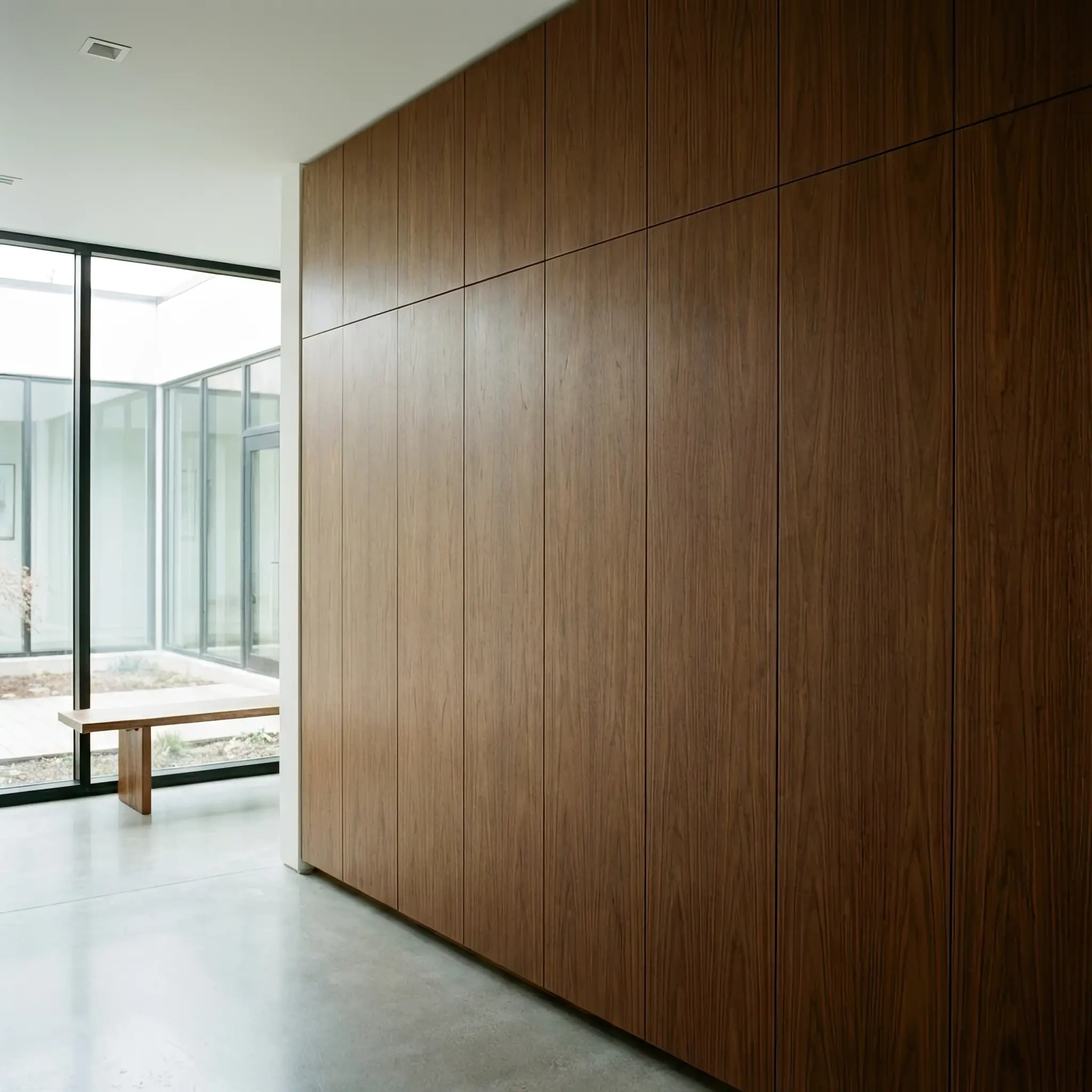 Архитектура и дизайн: Эстетичные автоматизированные ячейки хранения с сенсорными интерфейсами, интегрированные в концептуальный интерьер входной группы