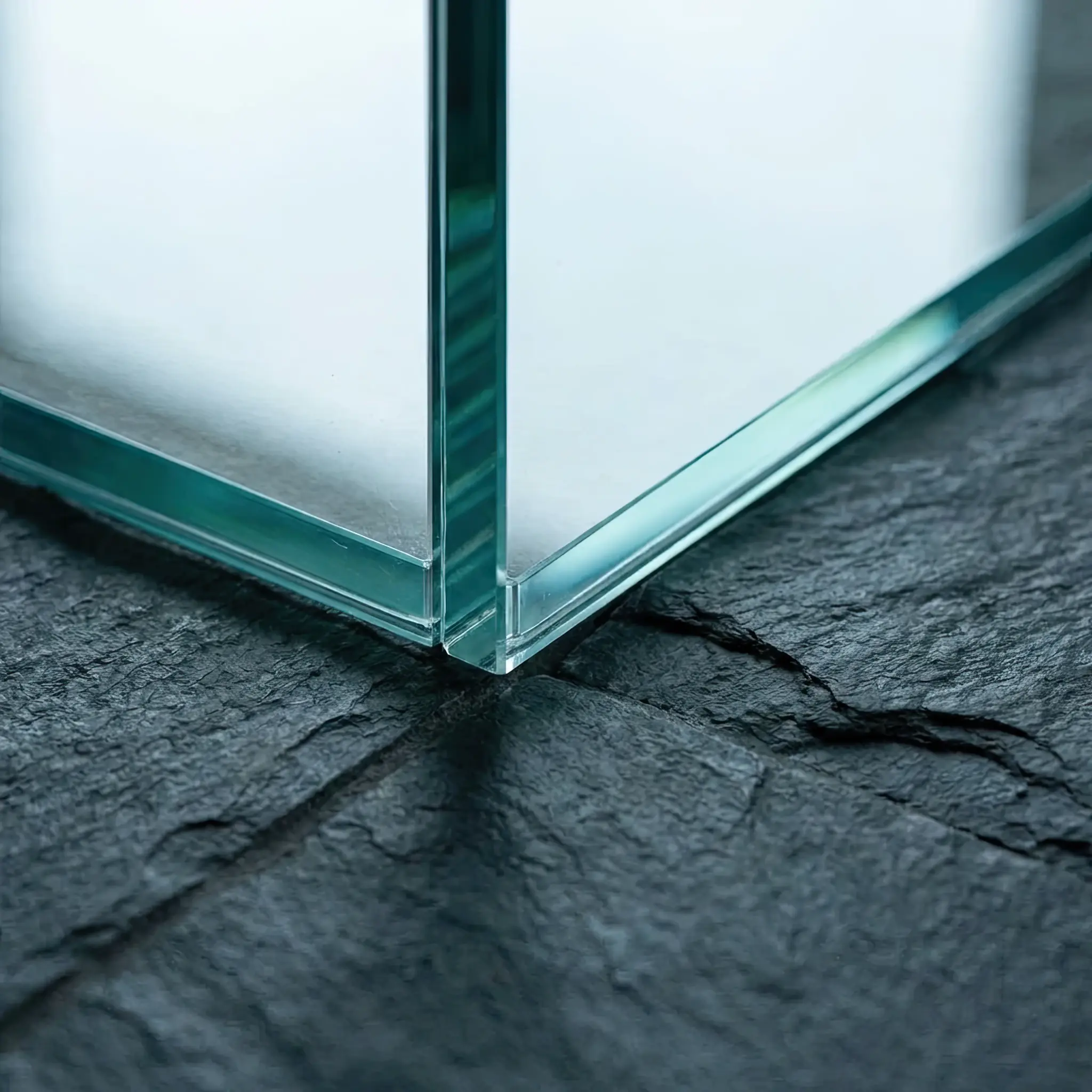 Interior detail: Macro photography of the transparent solar glass structure