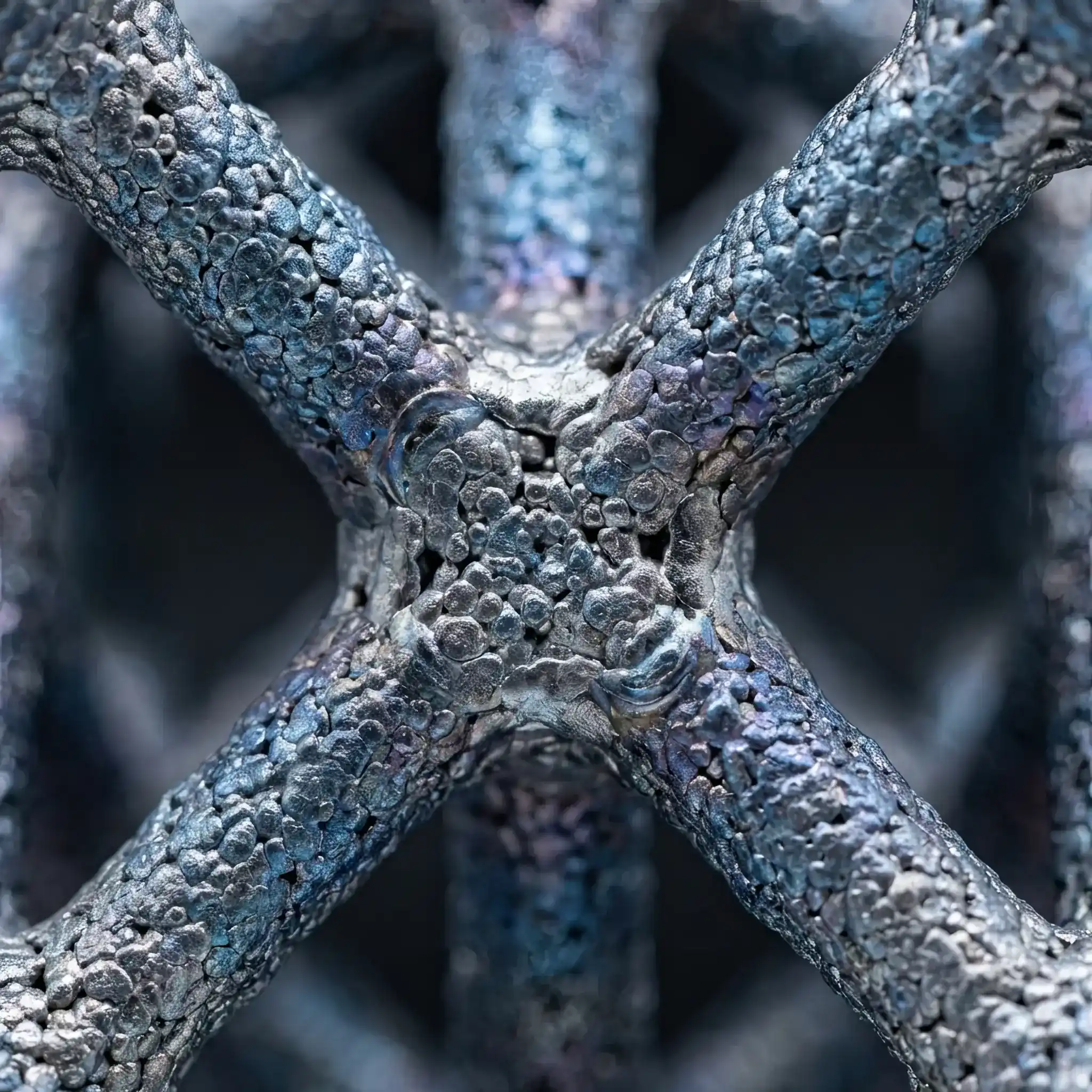 Interior detail: Frame mounting node with an integrated vibration damping element