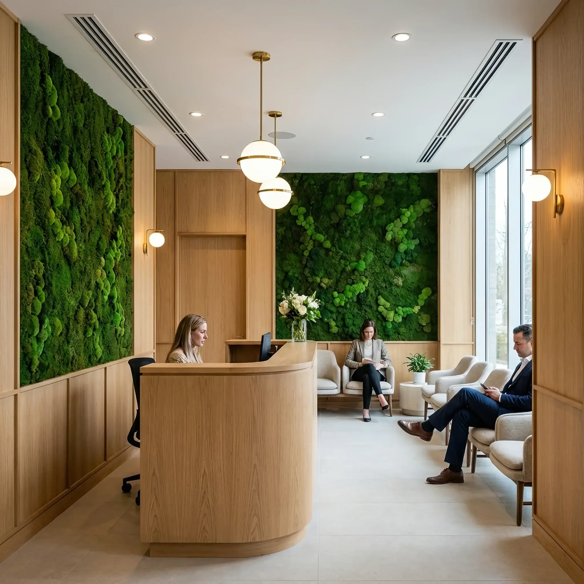 Архитектура и дизайн: Элегантное вестибюль с интегрированной в пол и стены системой тактильных указателей из латуни и камня