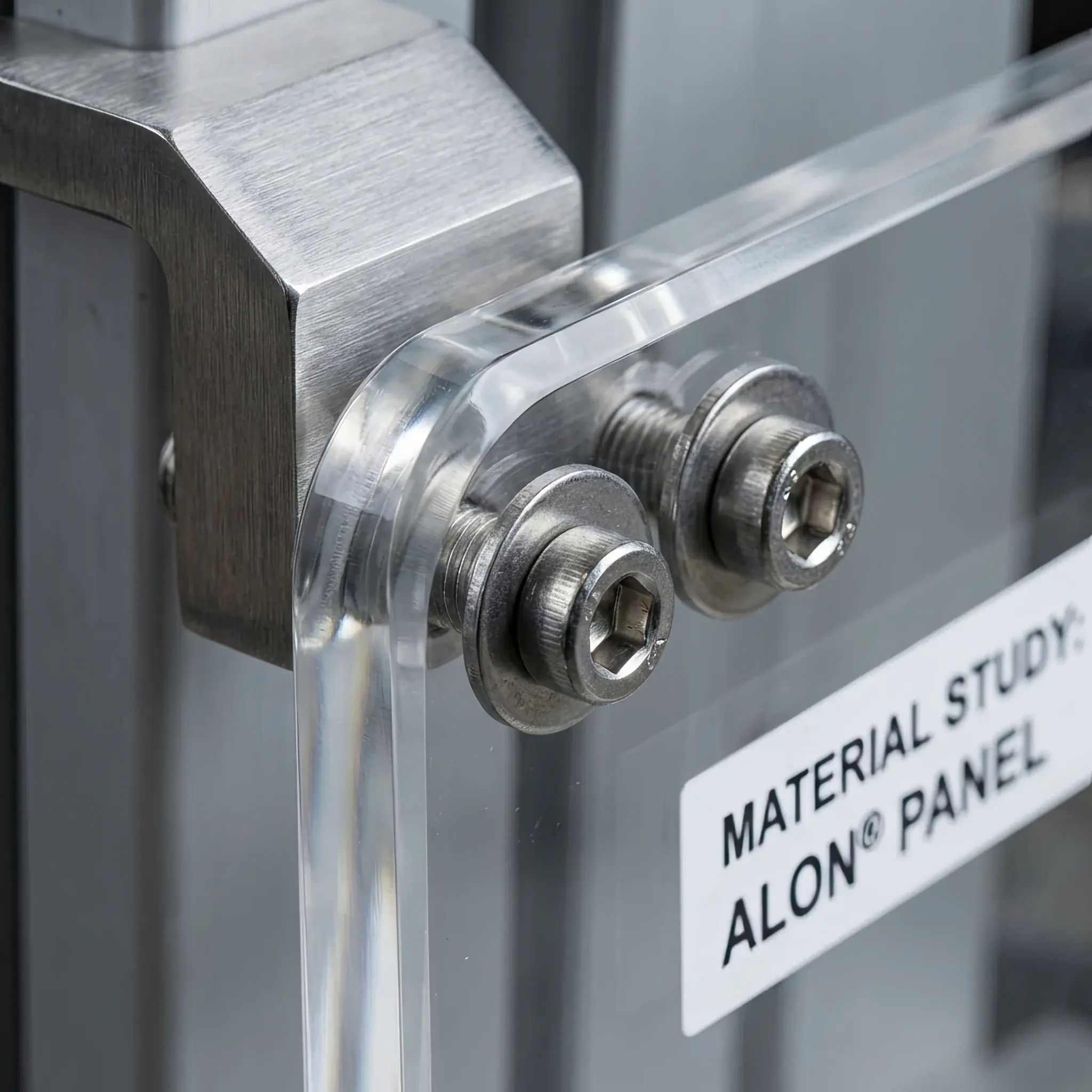 Interior detail: Comparing transparency and thickness of ALON samples and standard laminated glass