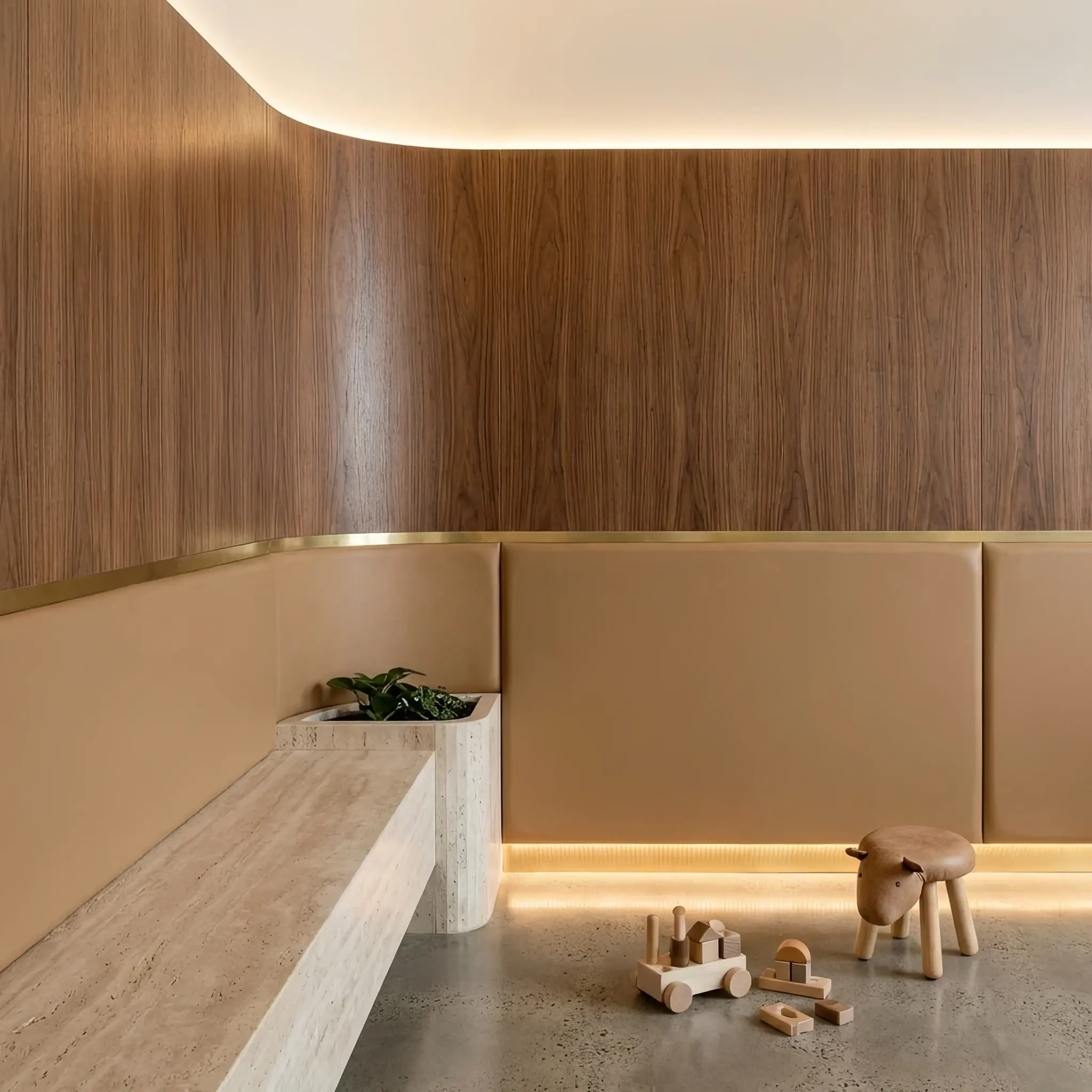 Interior detail: Cutaway view of a modular vibration floor system