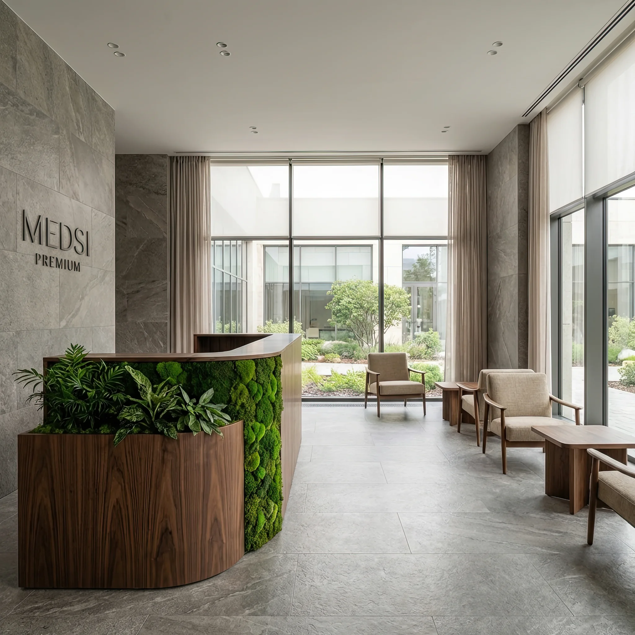 Travertine and Brass